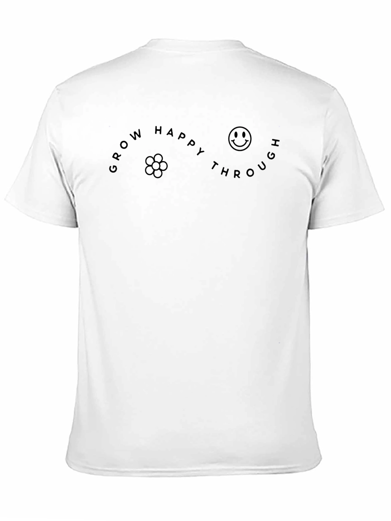 Grow Happy Through T-Shirt - Black Graphic Tee
