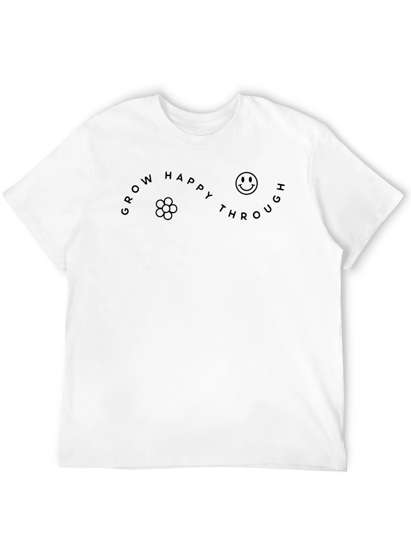 Grow Happy Through T-Shirt - Black Graphic Tee