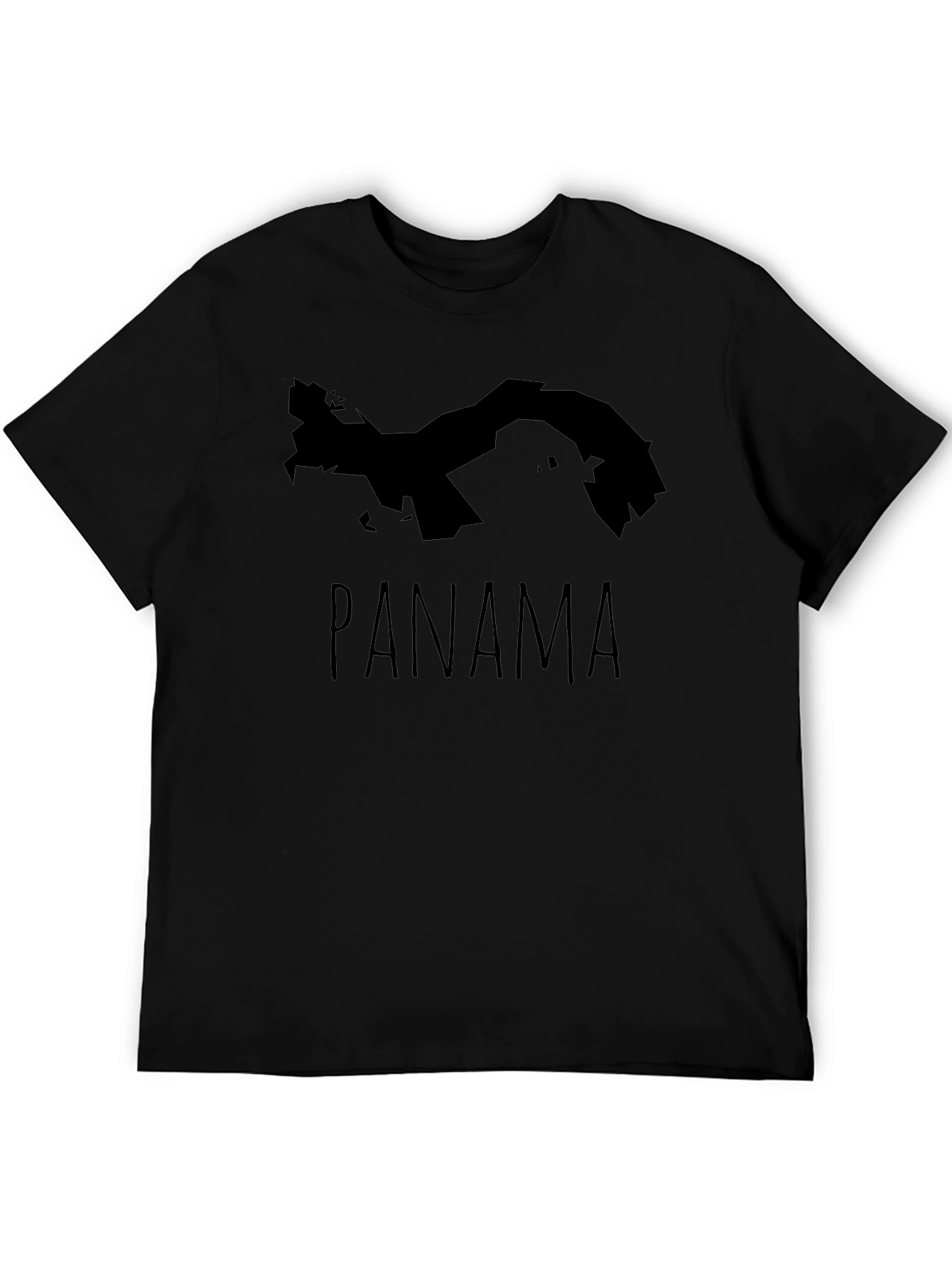 Panama Map Graphic Tee - Stylish Black T-Shirt