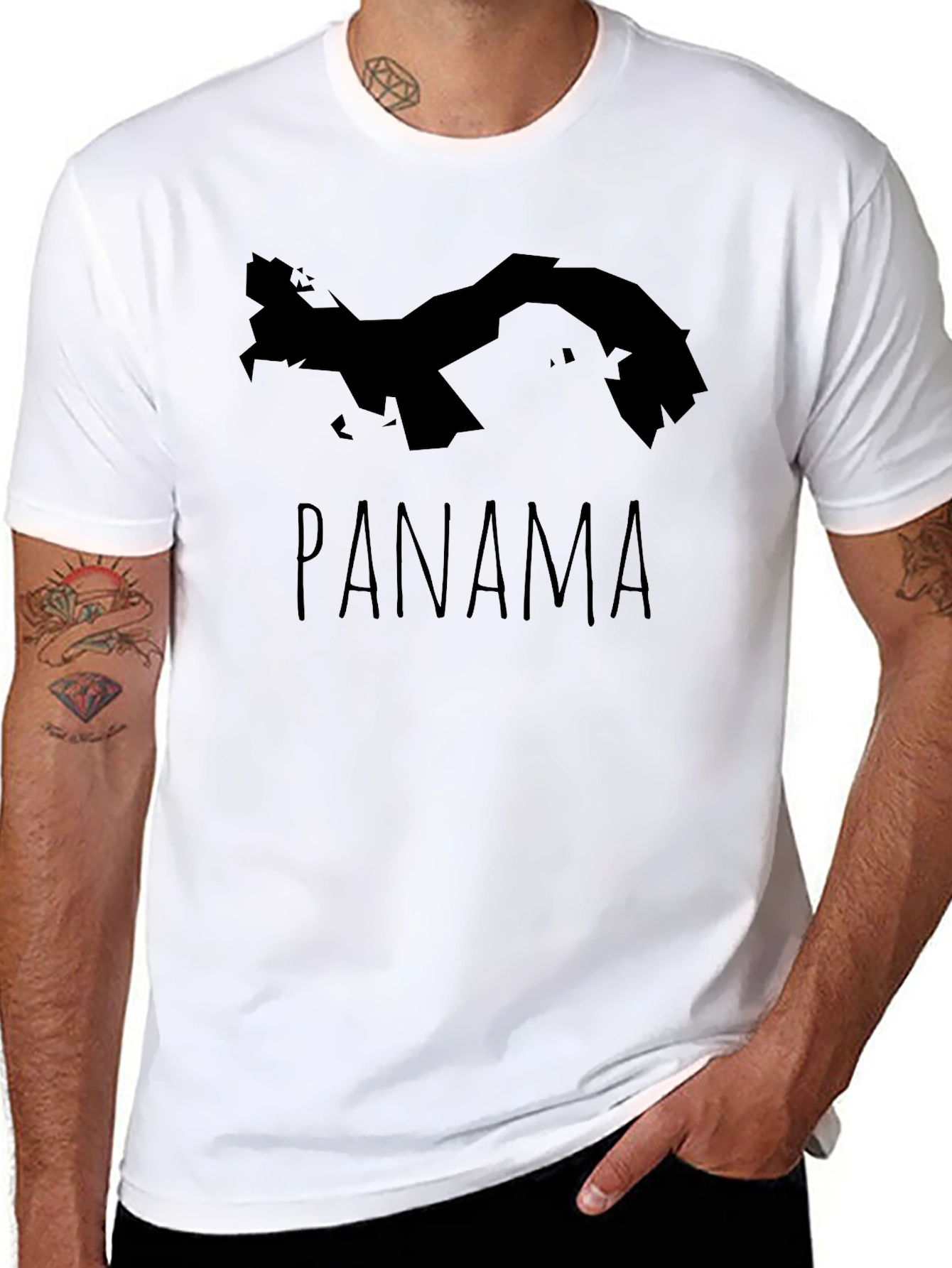 Panama Map Graphic Tee - Stylish Black T-Shirt