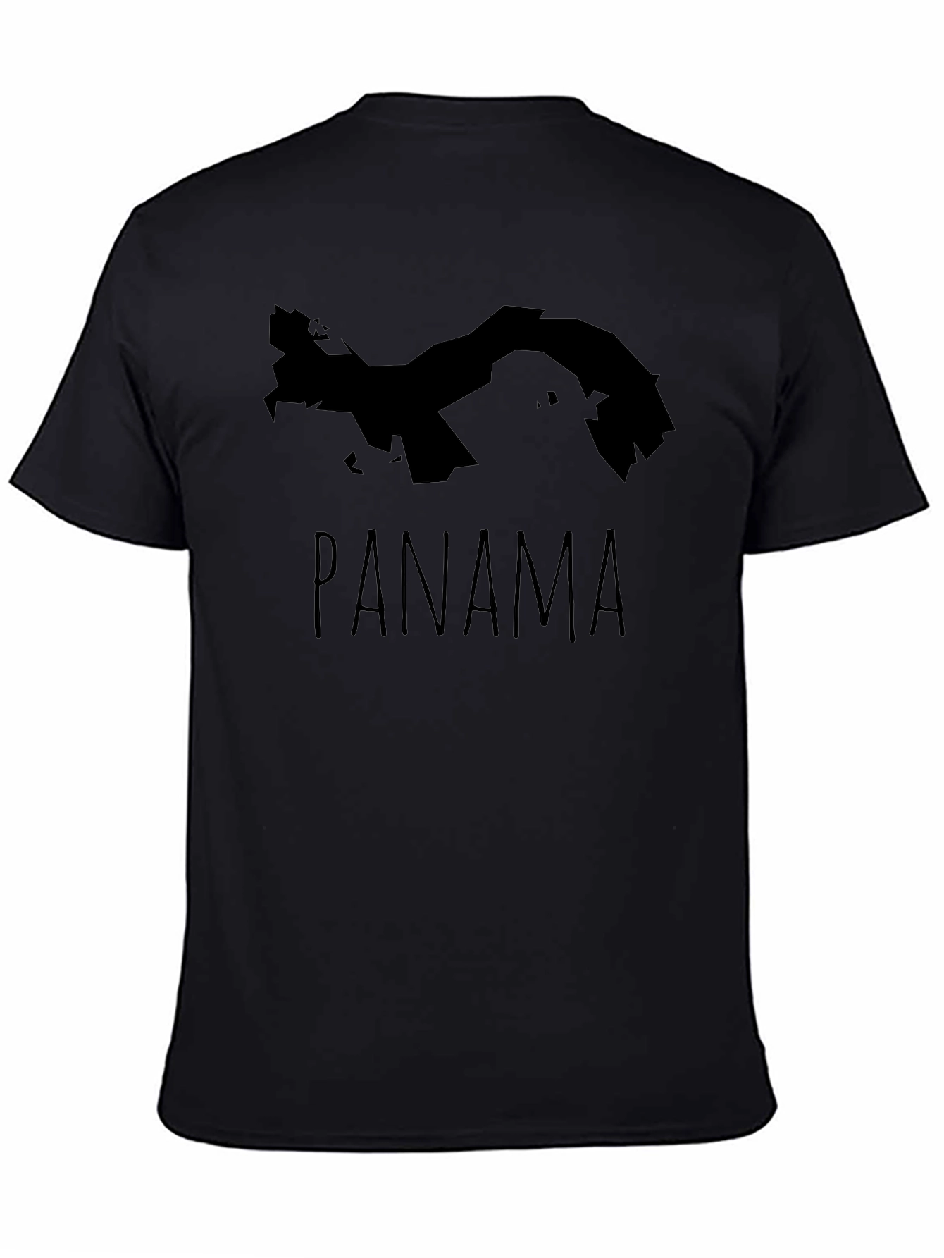 Panama Map Graphic Tee - Stylish Black T-Shirt