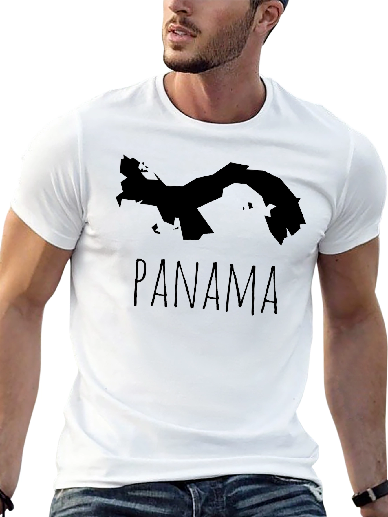 Panama Map Graphic Tee - Stylish Black T-Shirt
