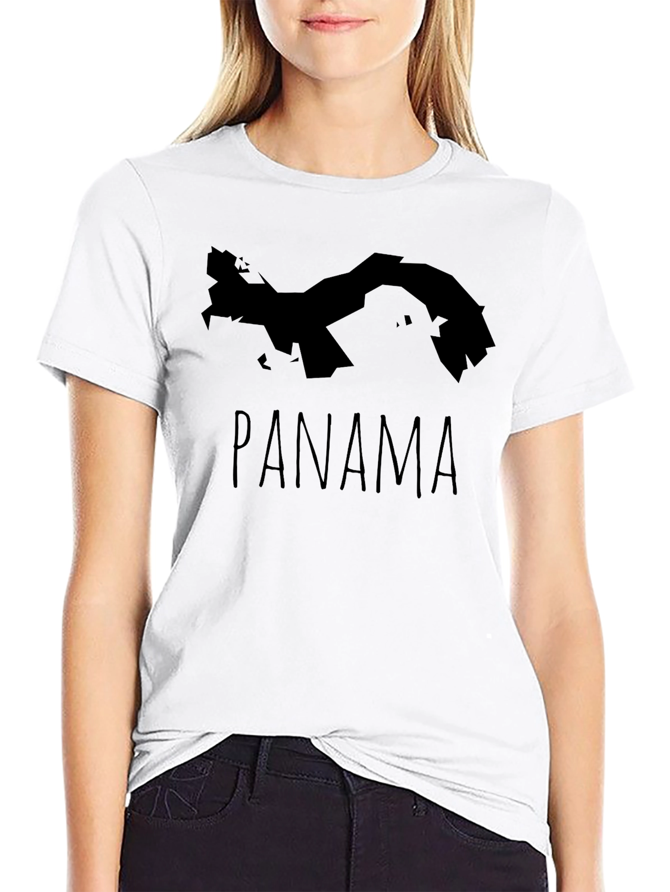 Panama Map Graphic Tee - Stylish Black T-Shirt