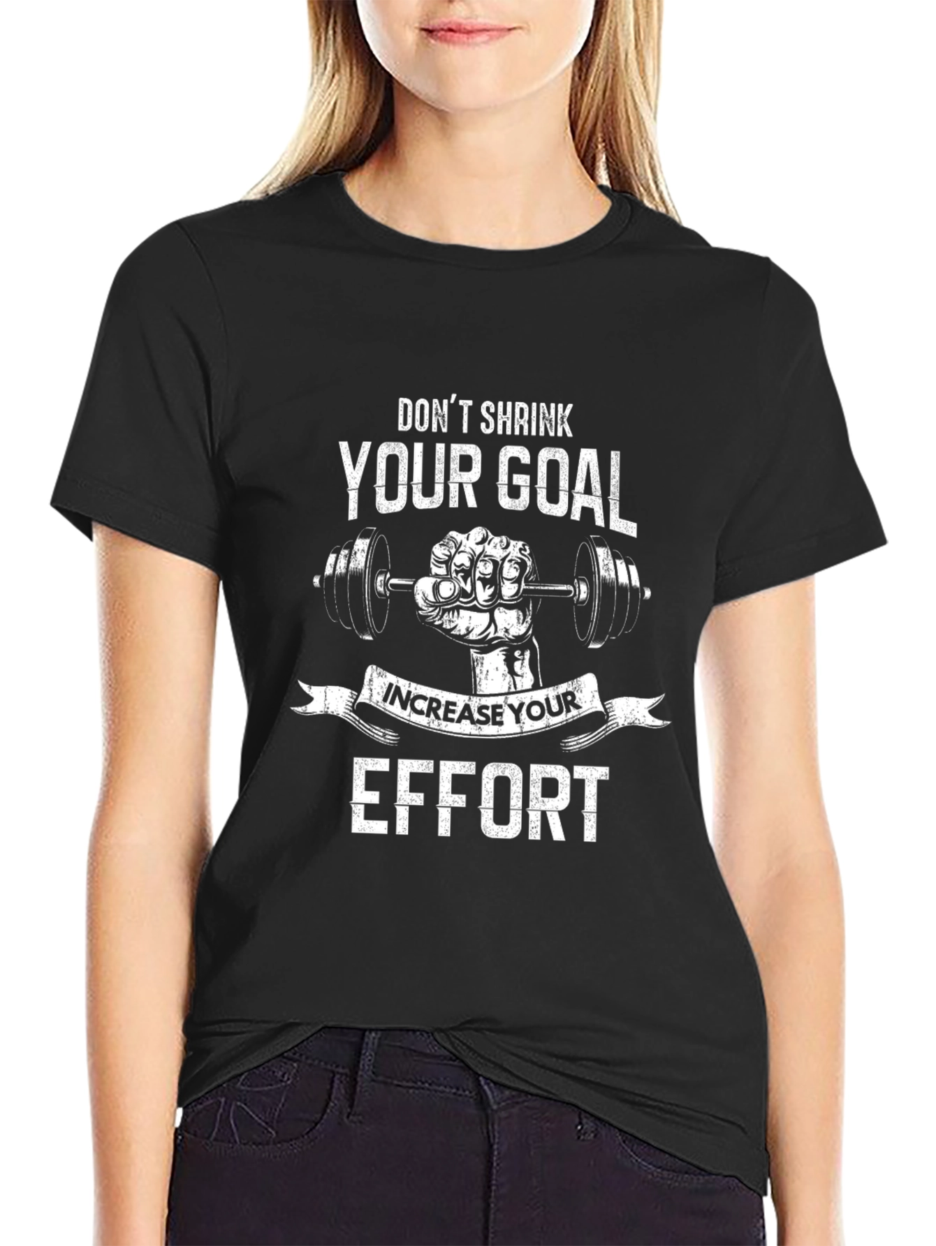 Motivational Gym T-Shirt: Dont Shrink Your Goal