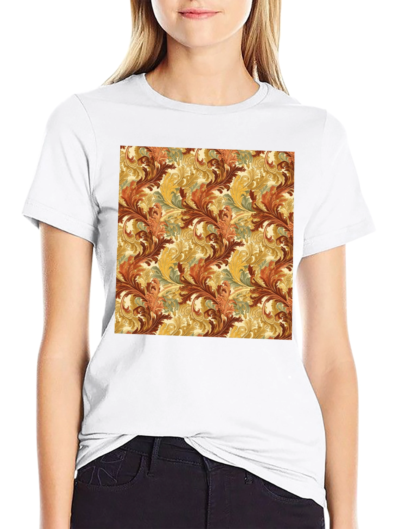 Ornate Scroll Pattern T-Shirt