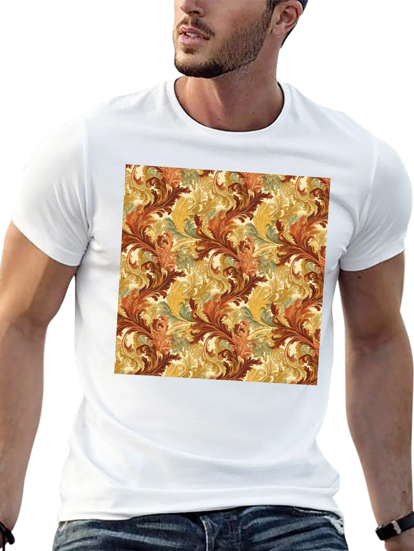 Ornate Scroll Pattern T-Shirt