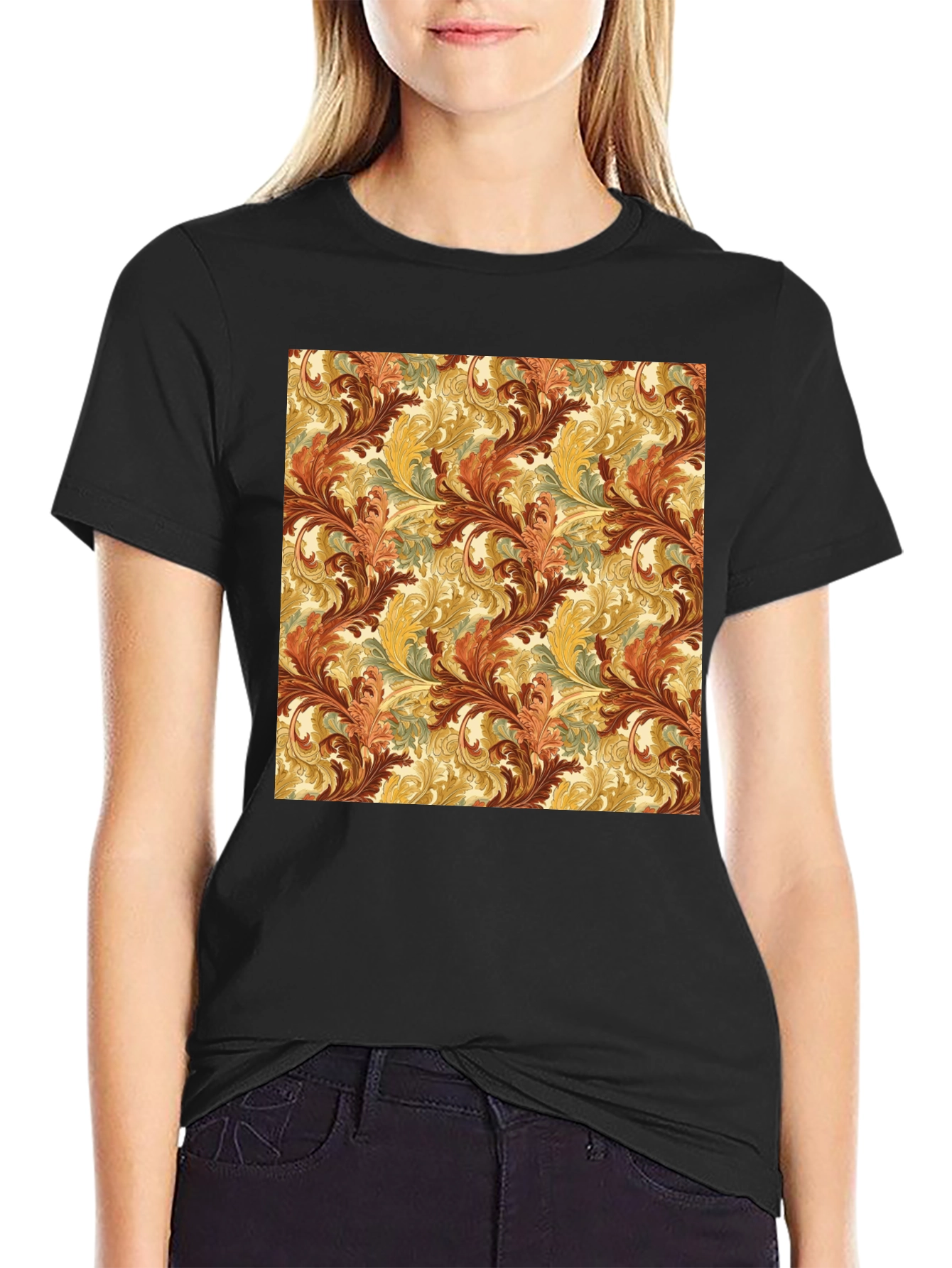 Ornate Scroll Pattern T-Shirt