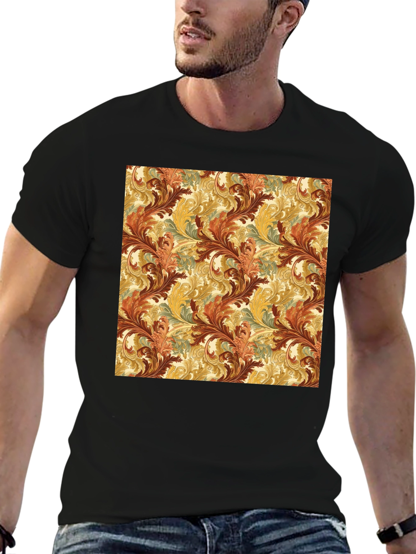 Ornate Scroll Pattern T-Shirt