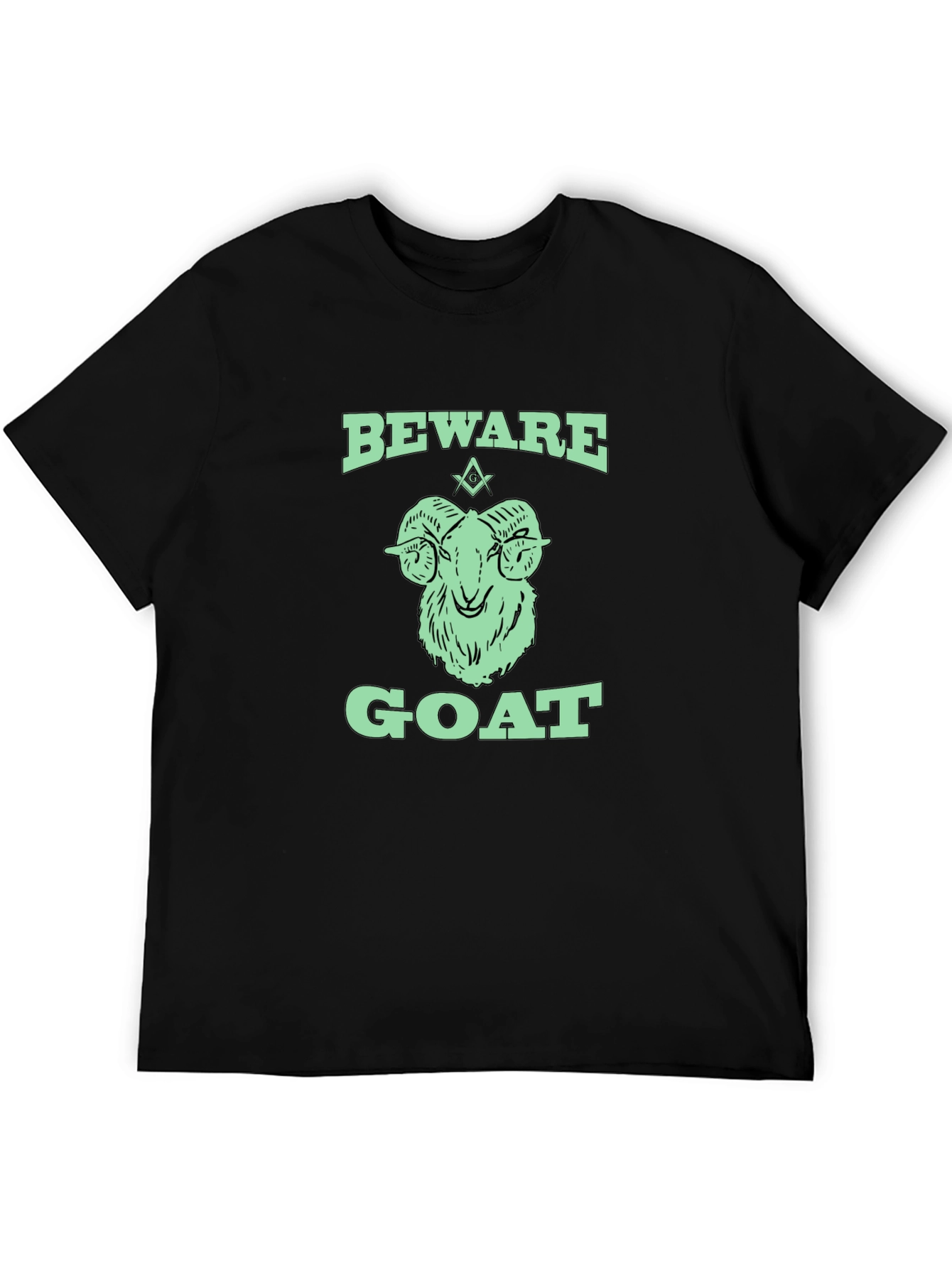Beware Goat Graphic Tee - Black Cotton T-Shirt