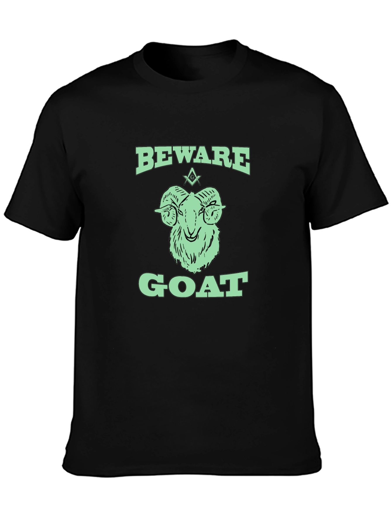 Beware Goat Graphic Tee - Black Cotton T-Shirt