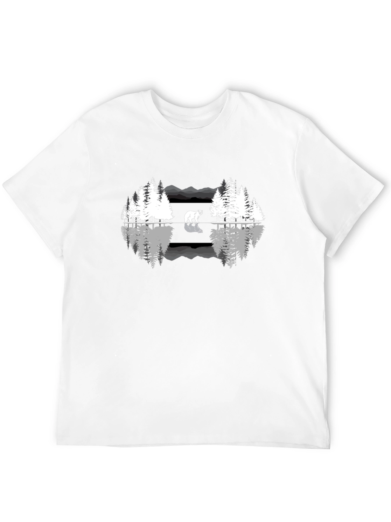 Nature Scene Bear Reflection Graphic Tee