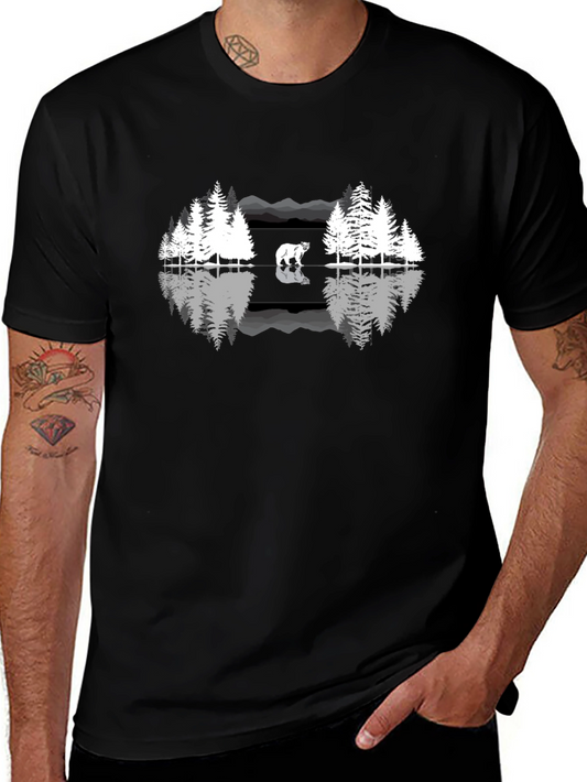 Nature Scene Bear Reflection Graphic Tee