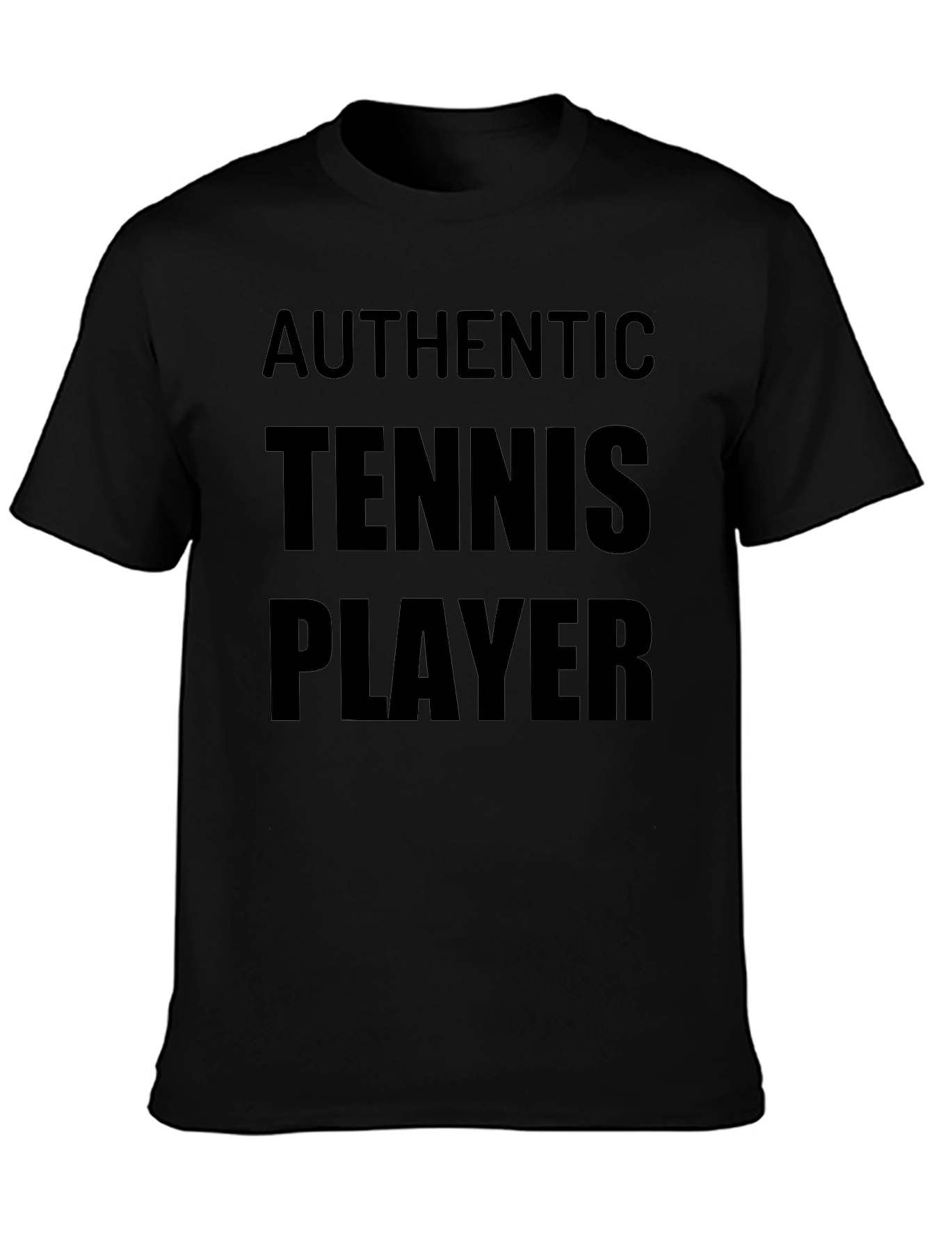 Authentic Tennis Player Black T-Shirt