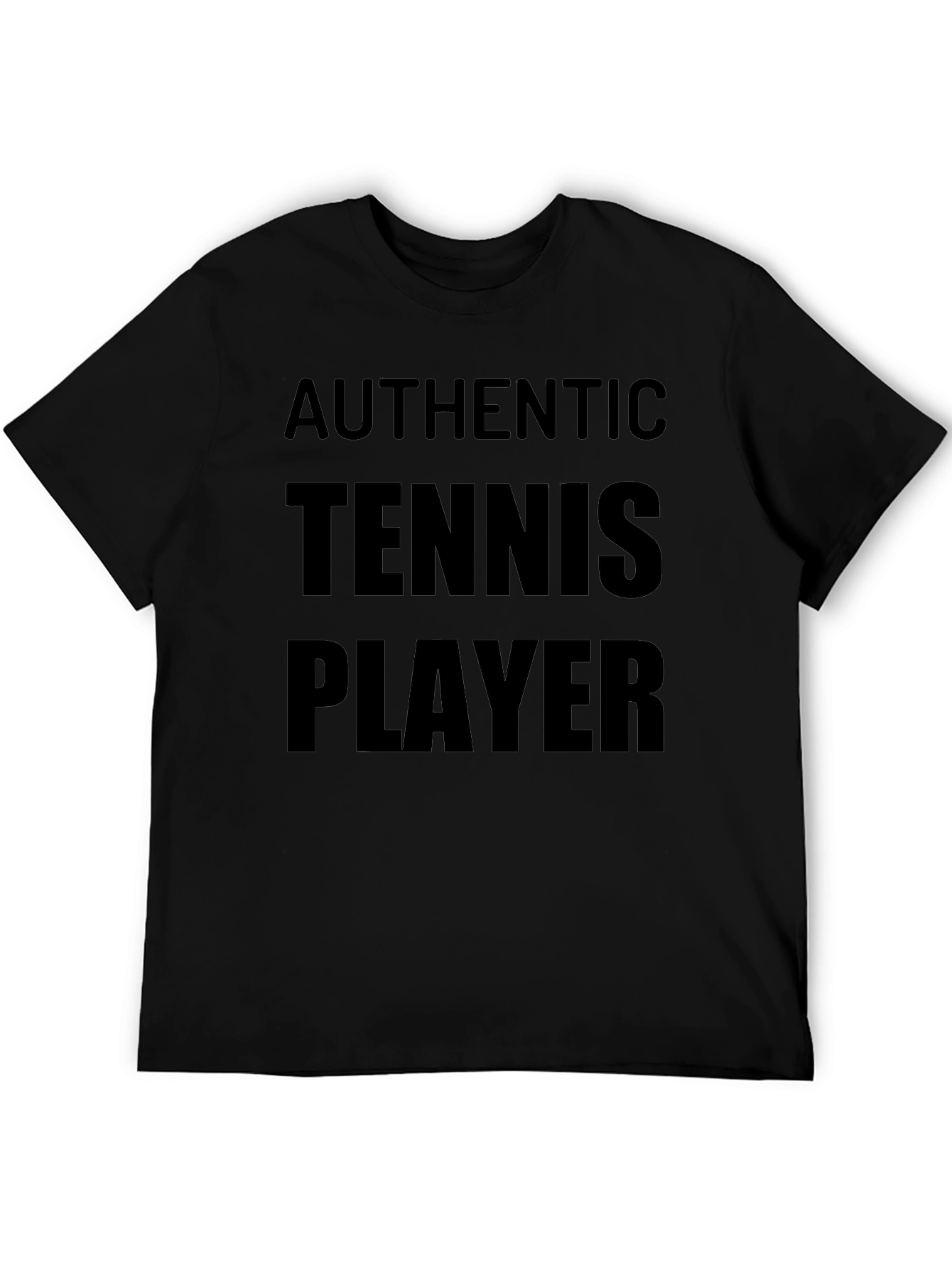 Authentic Tennis Player Black T-Shirt