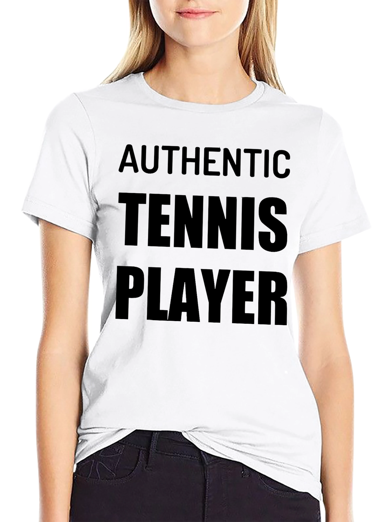 Authentic Tennis Player Black T-Shirt