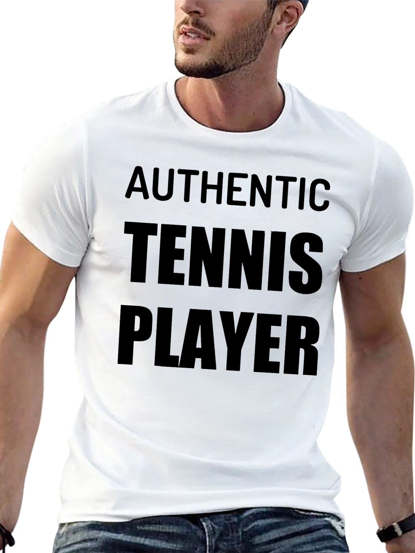 Authentic Tennis Player Black T-Shirt