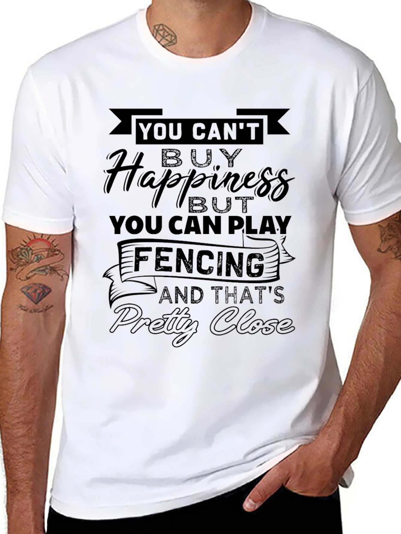 Funny Fencing T-Shirt - You Cant Buy Happiness!