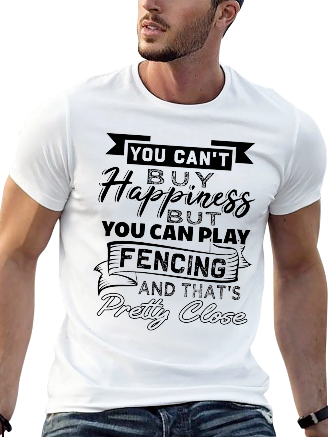 Funny Fencing T-Shirt - You Cant Buy Happiness!