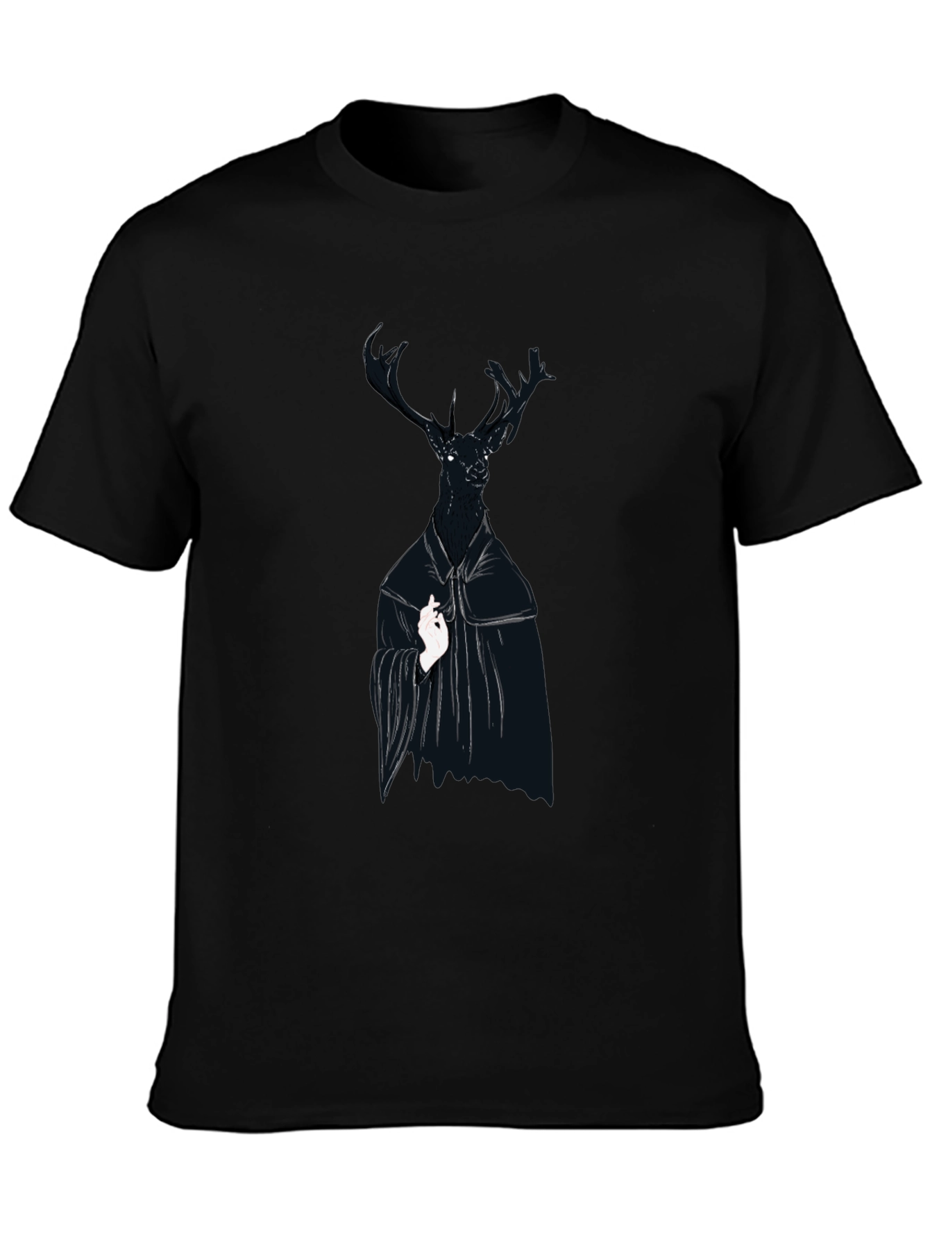 Black Deer Graphic Tee - Unique Animal Print