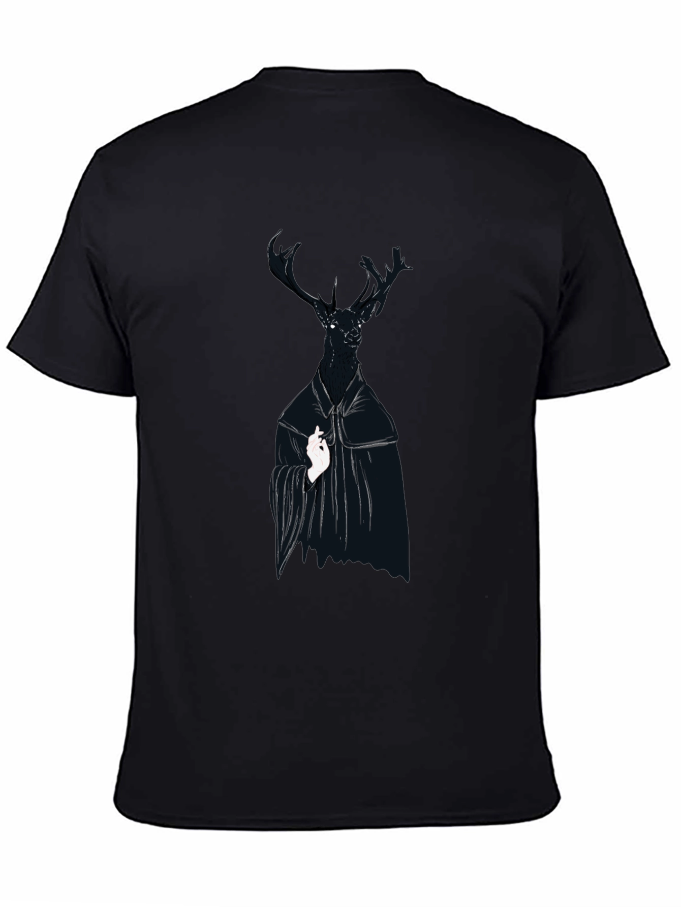 Black Deer Graphic Tee - Unique Animal Print