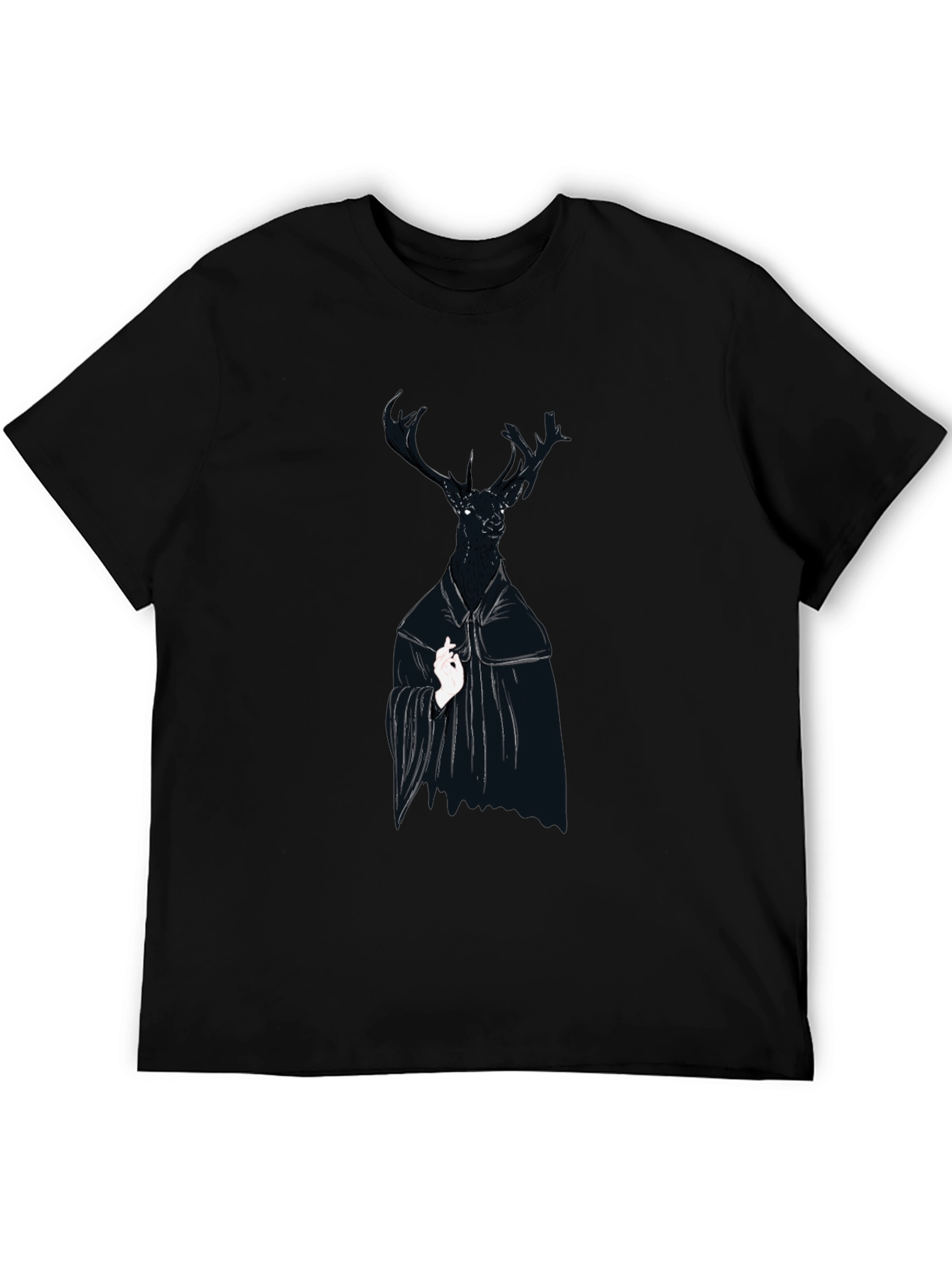 Black Deer Graphic Tee - Unique Animal Print
