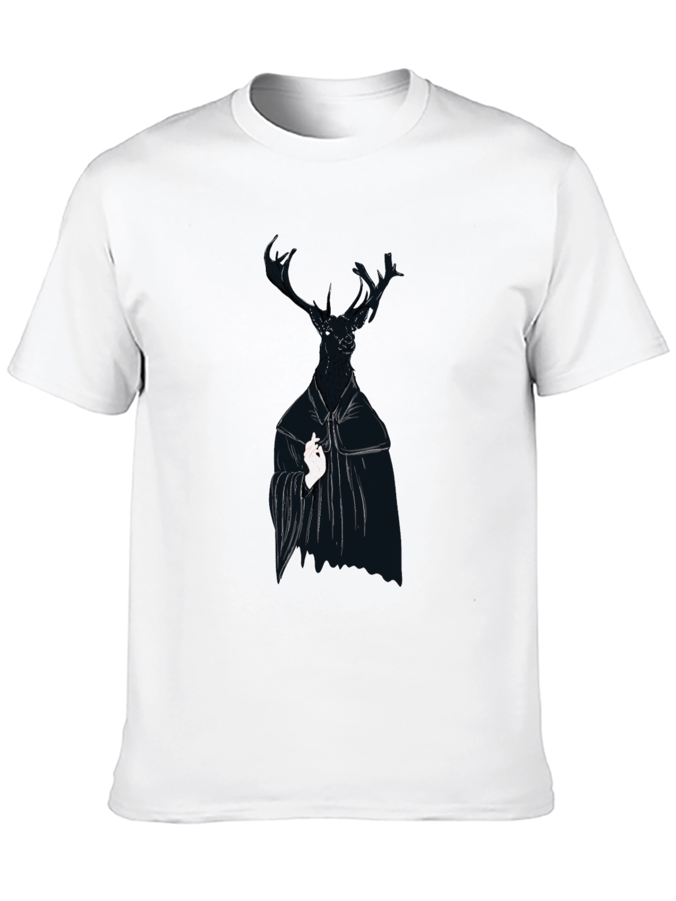 Black Deer Graphic Tee - Unique Animal Print