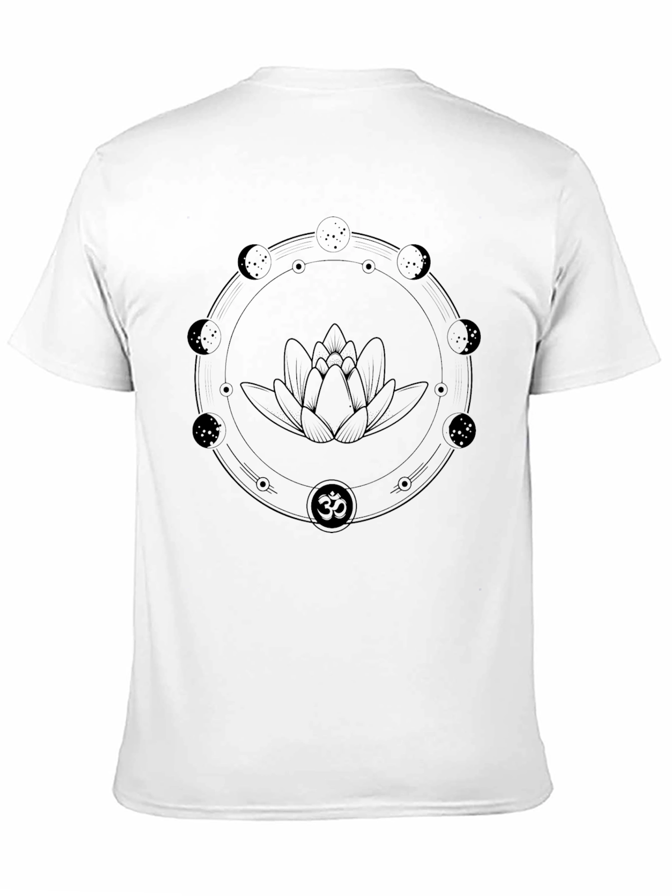 Lotus Moon Phases Graphic Tee - Black