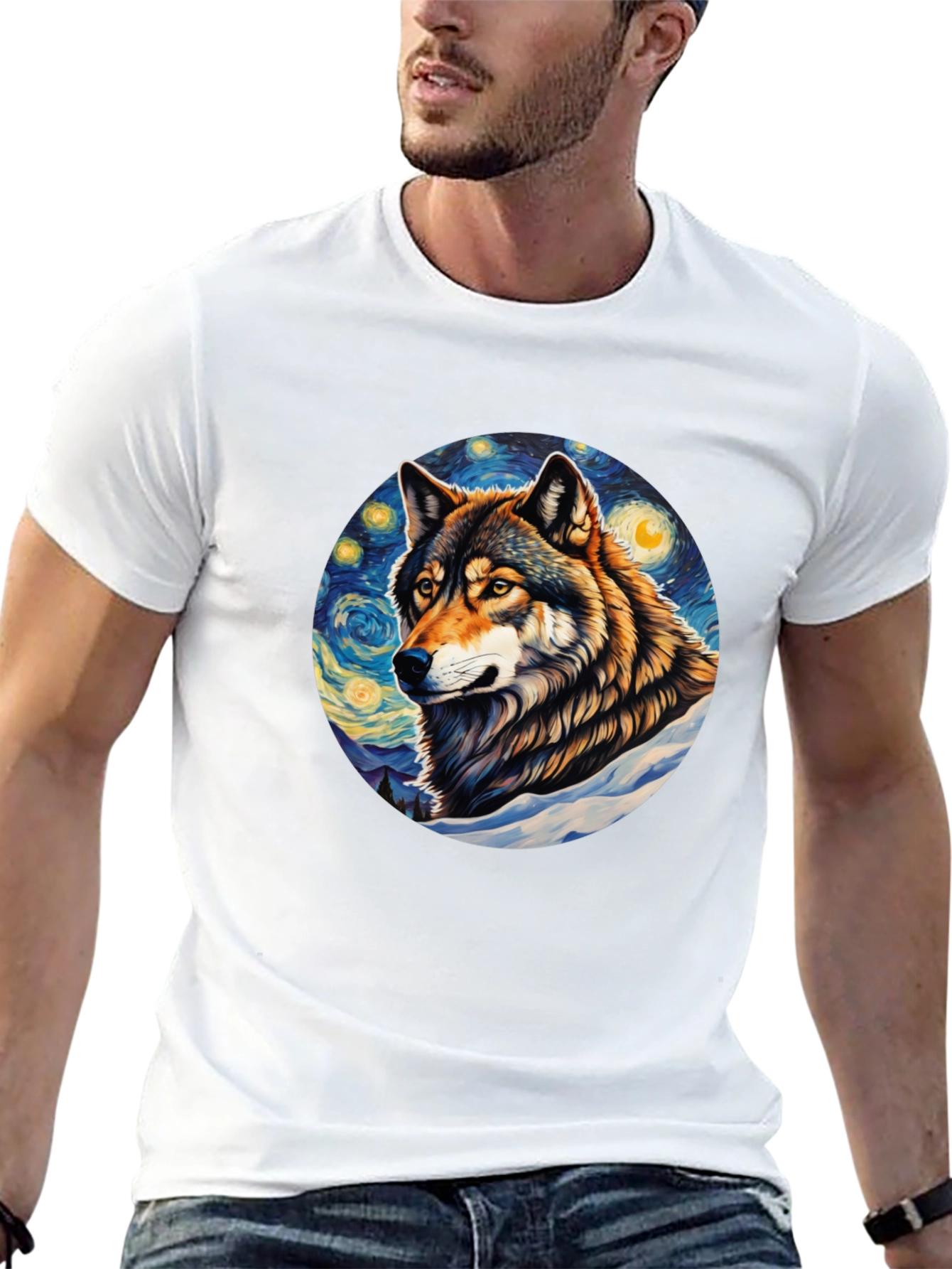 Wolf Starry Night T-Shirt