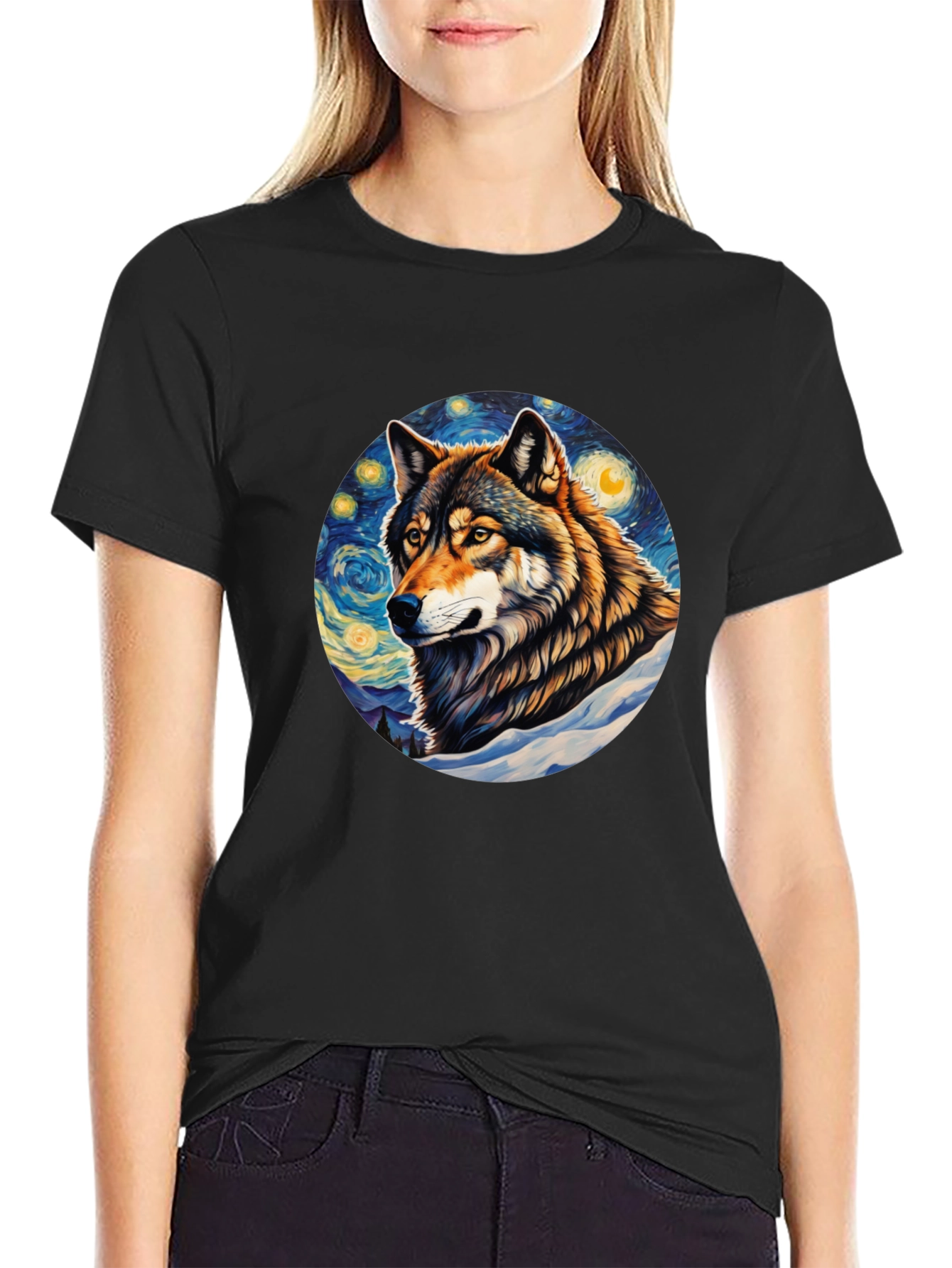 Wolf Starry Night T-Shirt
