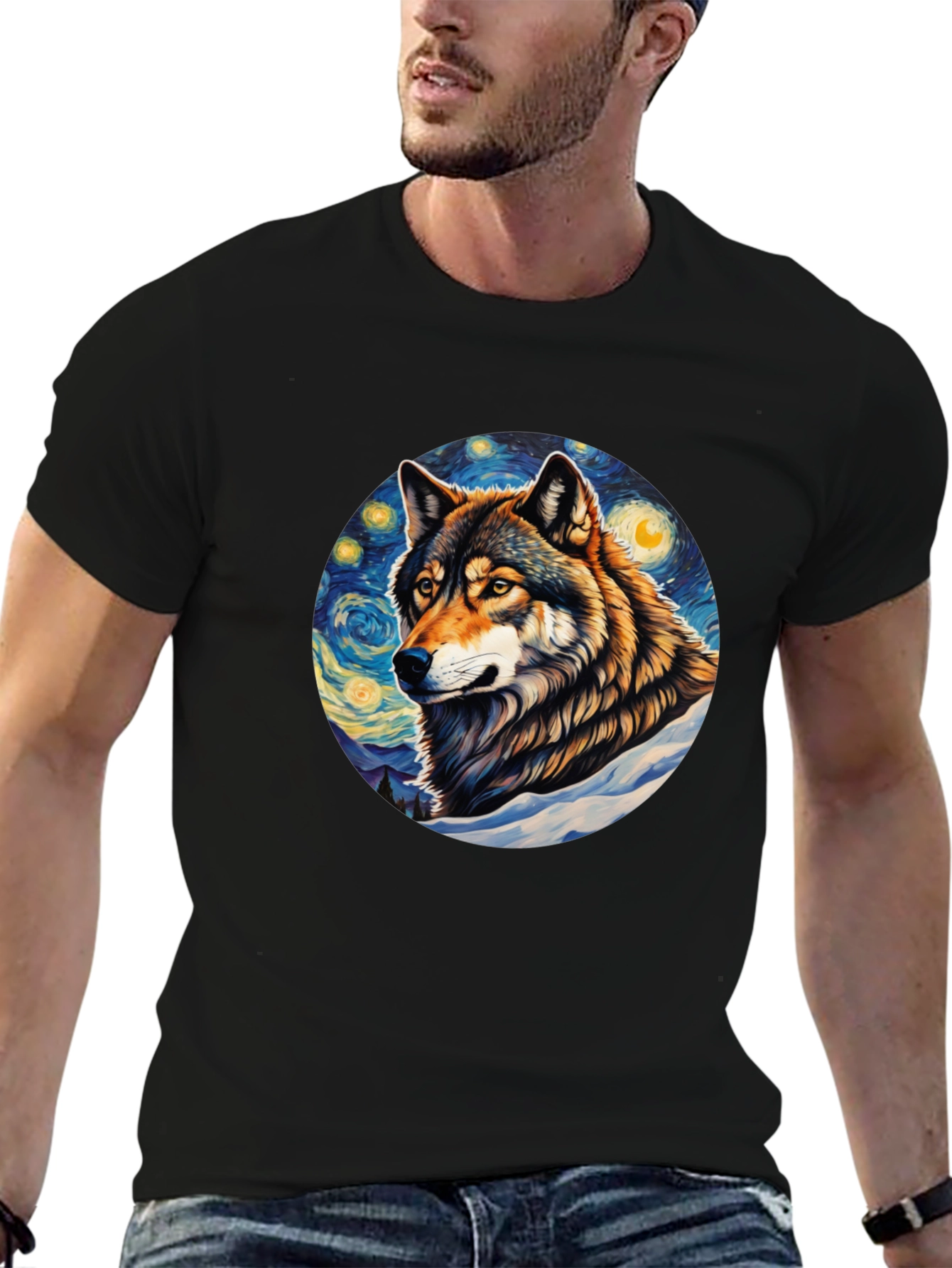 Wolf Starry Night T-Shirt
