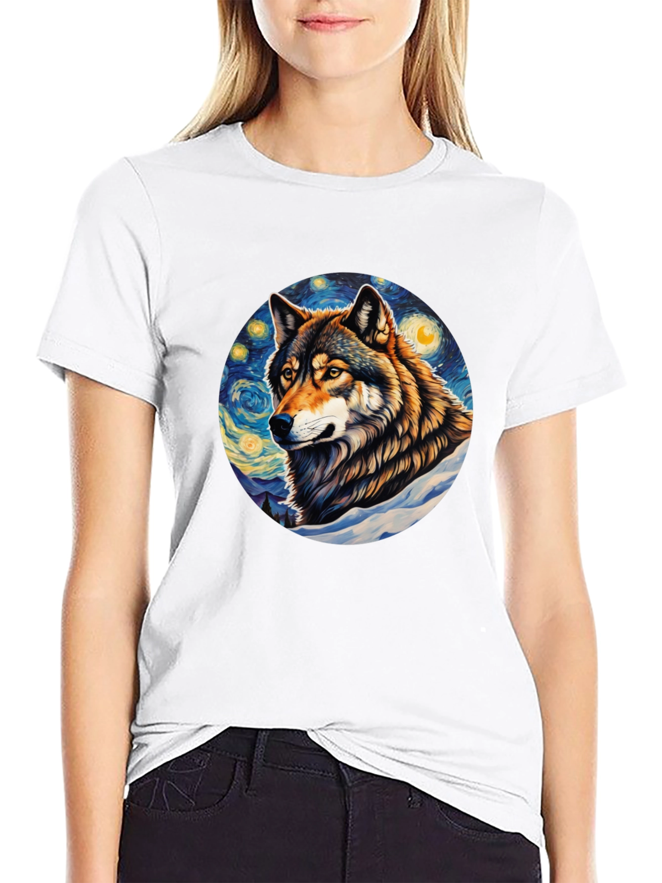 Wolf Starry Night T-Shirt