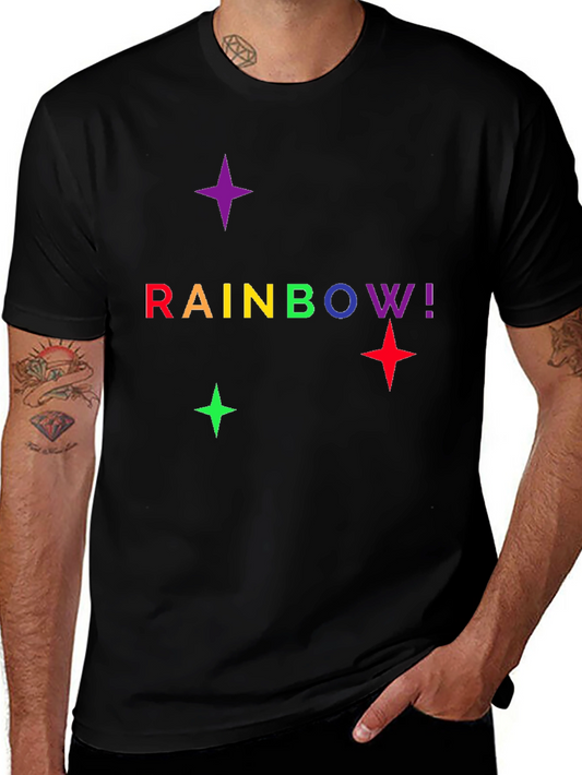 Rainbow Pride T-Shirt - Black Cotton Tee with Colorful Graphic