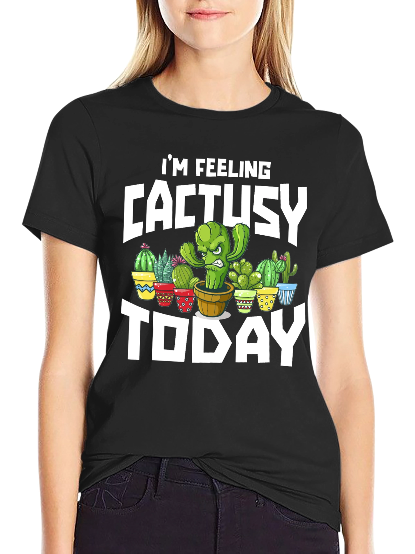 CactUsy Today T-Shirt - Humorous Cactus Graphic Tee