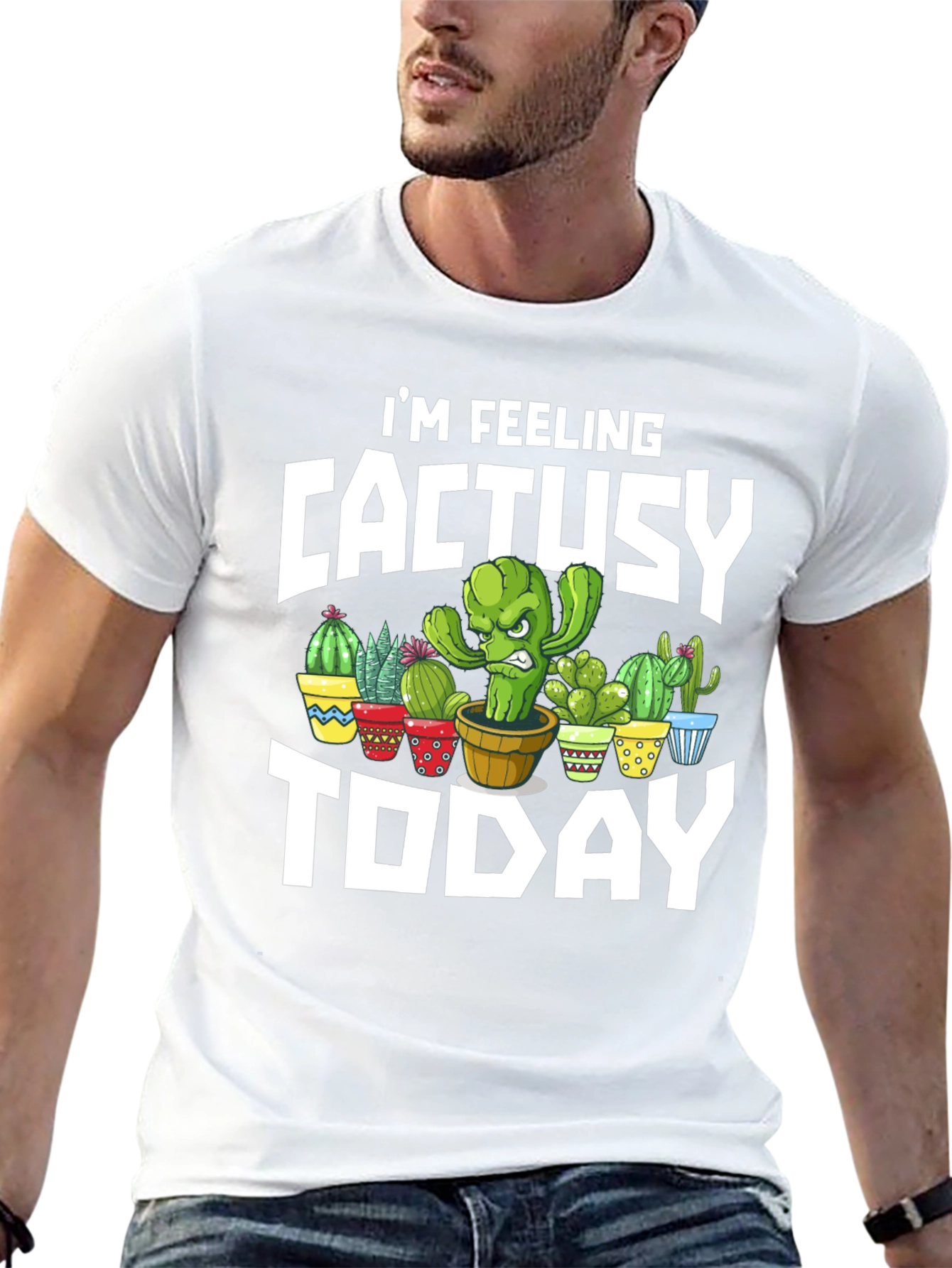CactUsy Today T-Shirt - Humorous Cactus Graphic Tee
