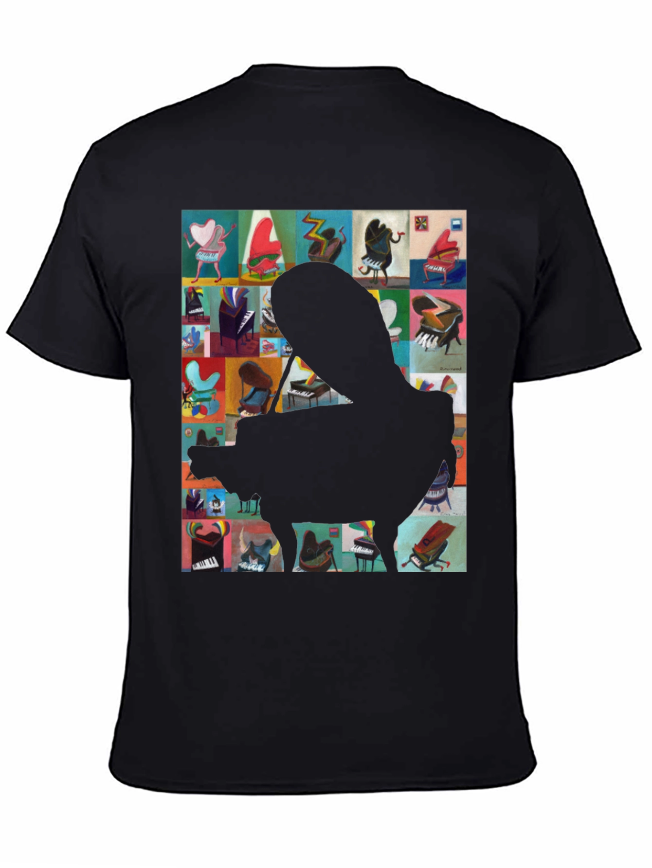 Piano Art Graphic Tee - Music Lover T-Shirt