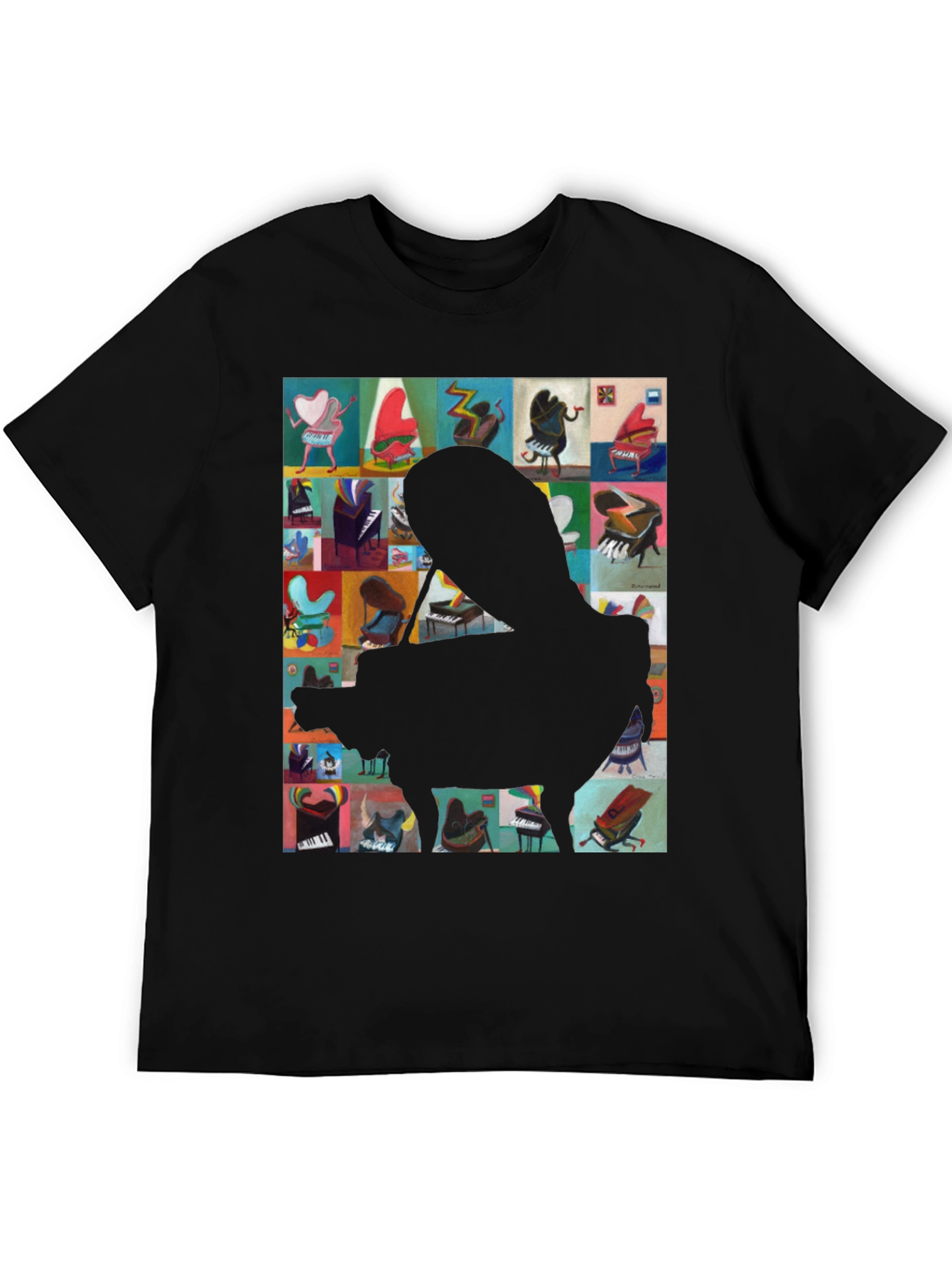 Piano Art Graphic Tee - Music Lover T-Shirt