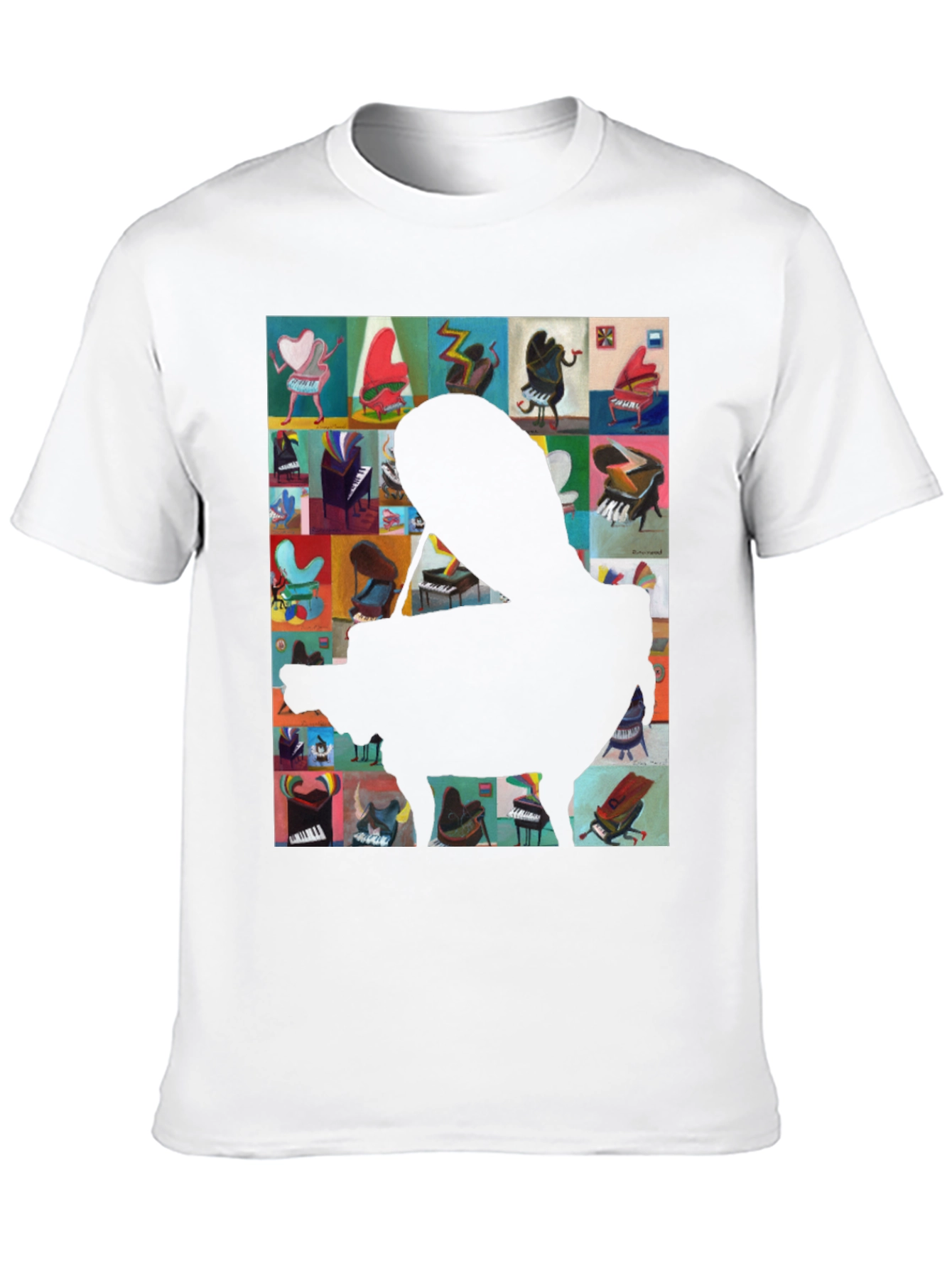 Piano Art Graphic Tee - Music Lover T-Shirt