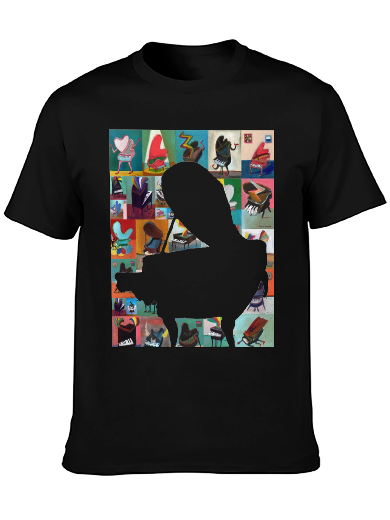 Piano Art Graphic Tee - Music Lover T-Shirt