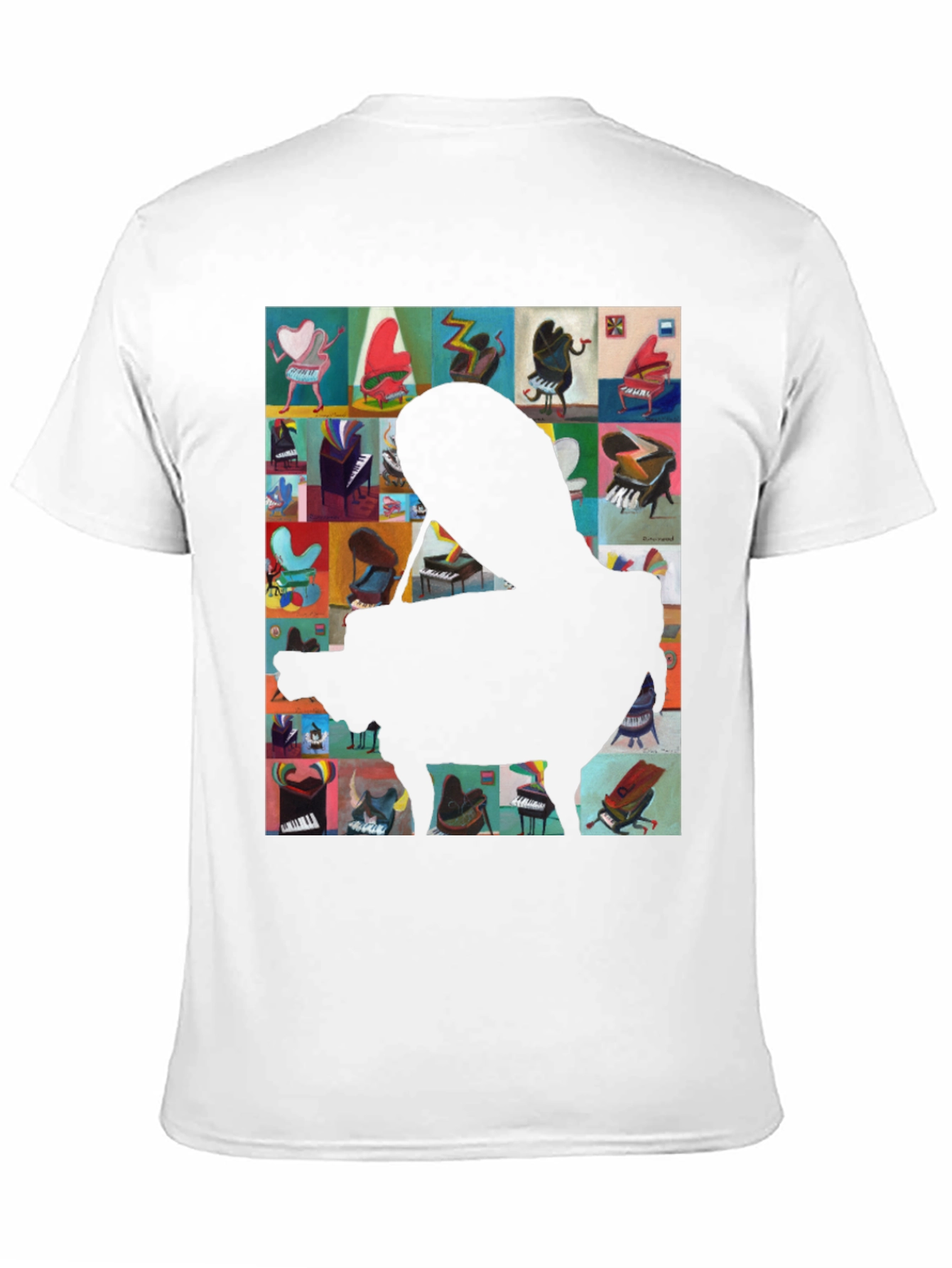 Piano Art Graphic Tee - Music Lover T-Shirt