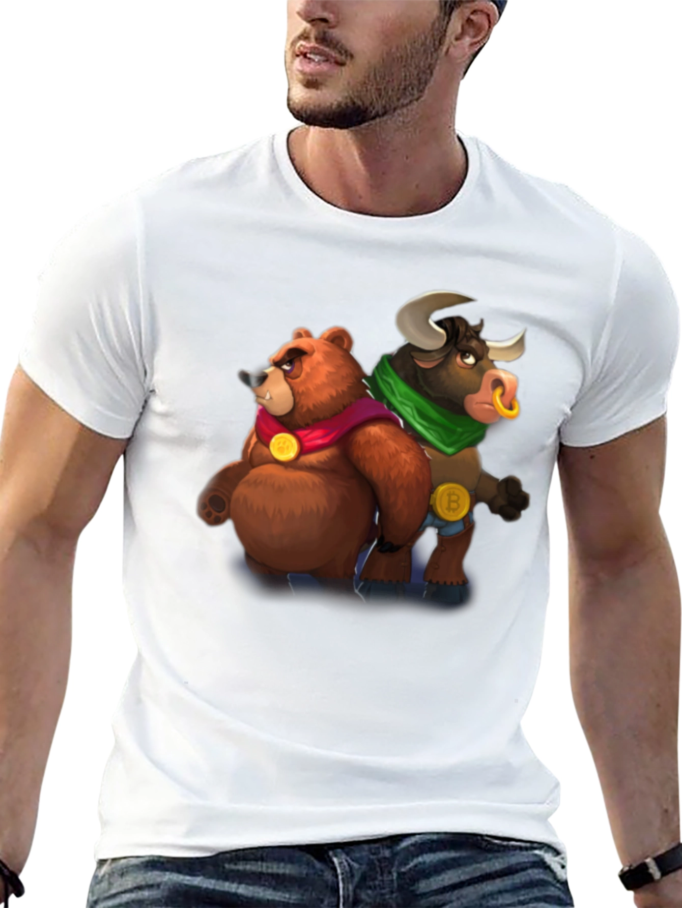 Bear & Bull Crypto T-Shirt - Black