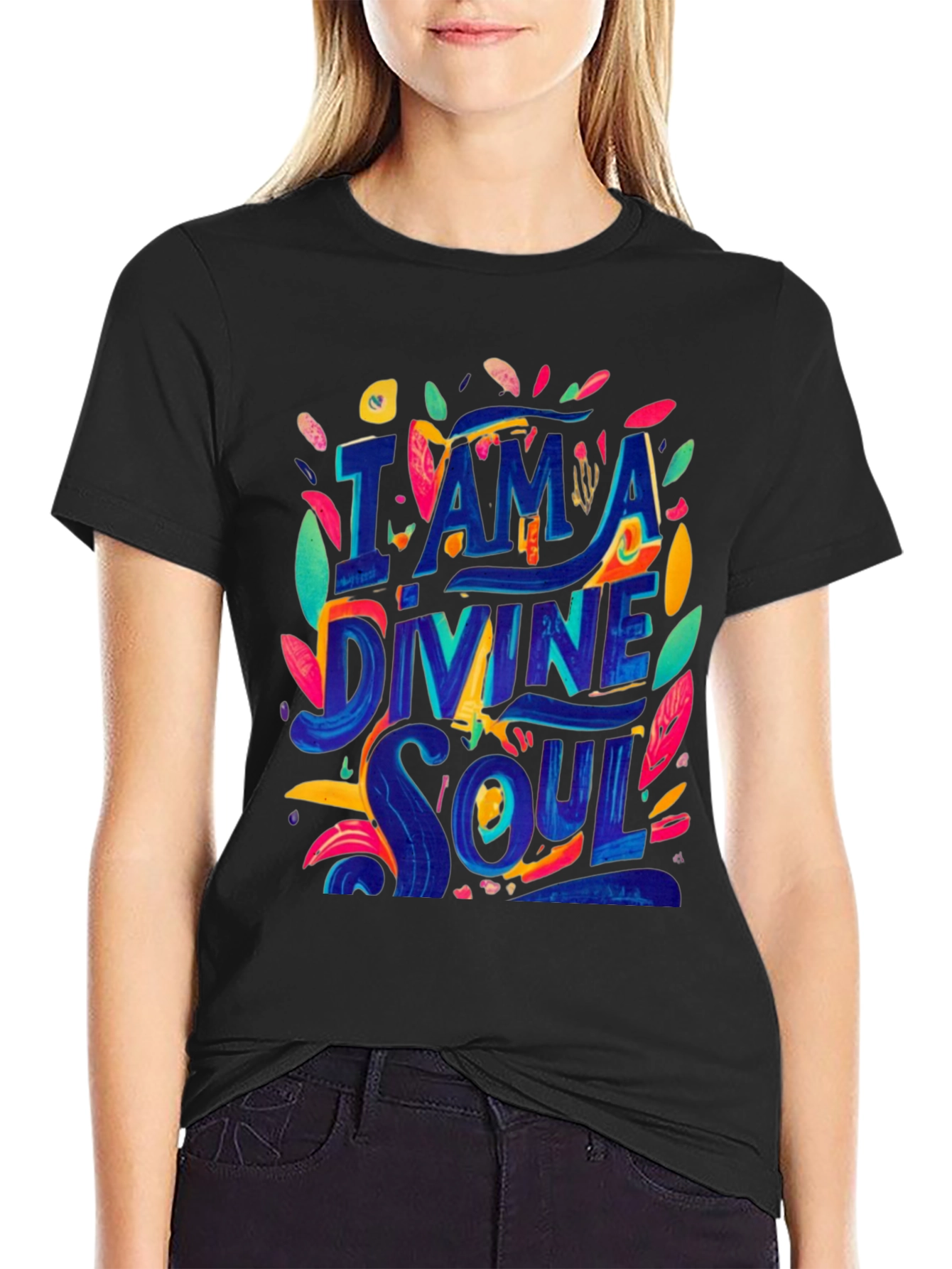 I am a Divine Soul Black Graphic Tee
