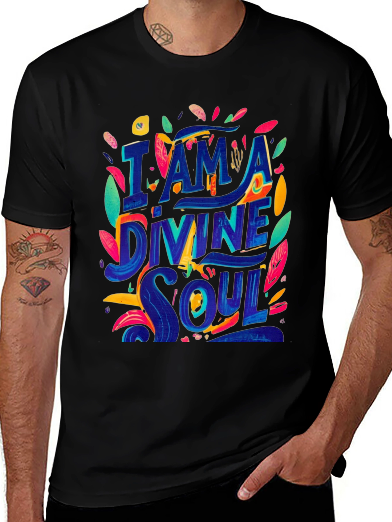 I am a Divine Soul Black Graphic Tee