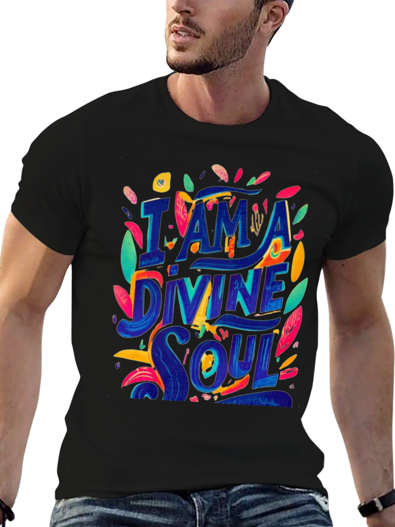 I am a Divine Soul Black Graphic Tee