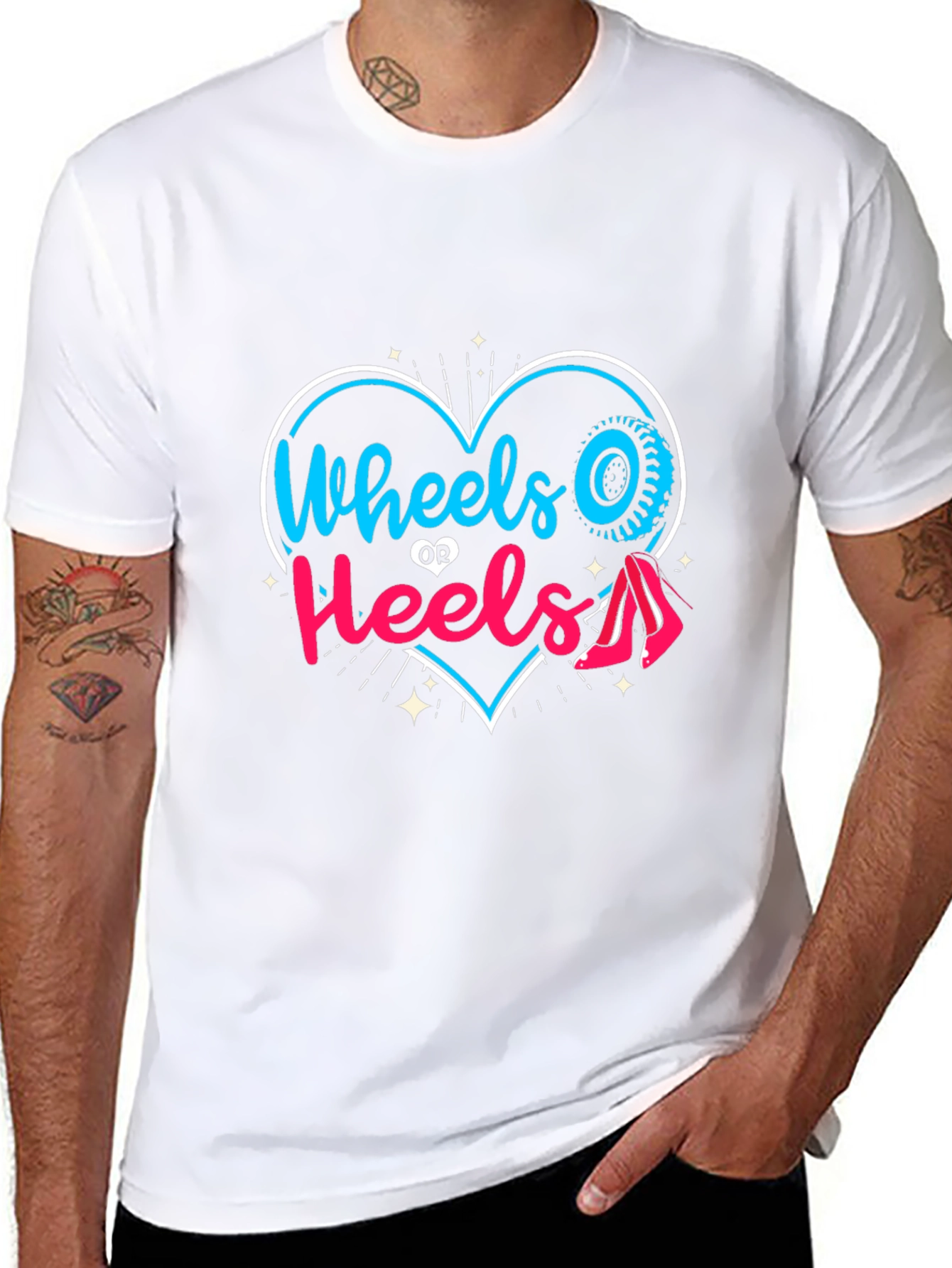 Wheels or Heels T-Shirt - Gender Reveal