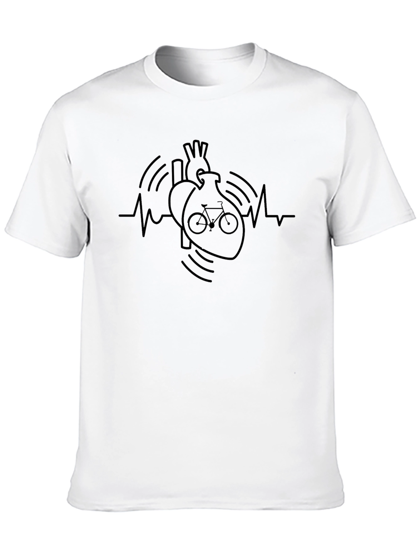 Heartbeat Bicycle T-Shirt - Cyclist Love
