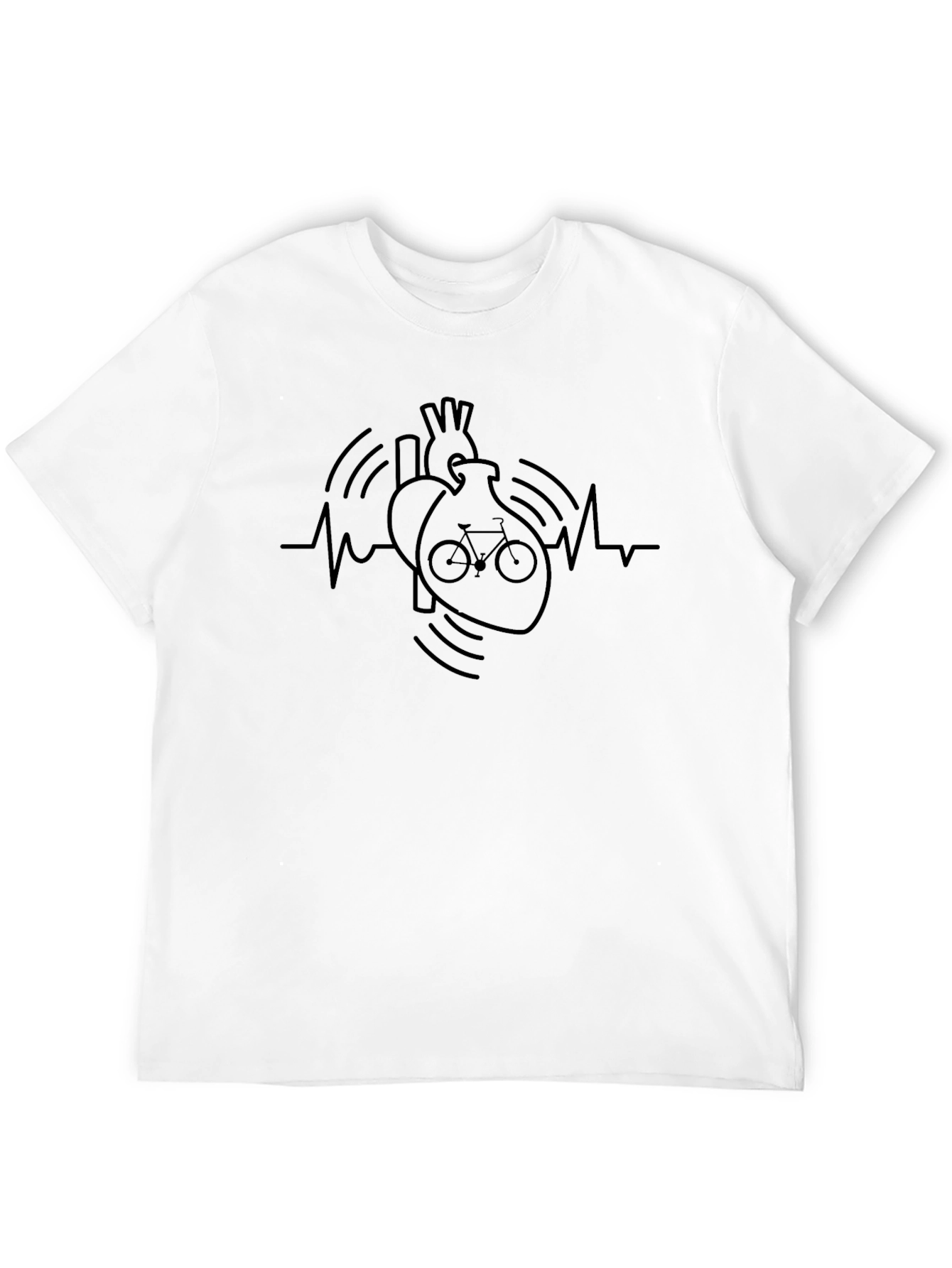 Heartbeat Bicycle T-Shirt - Cyclist Love