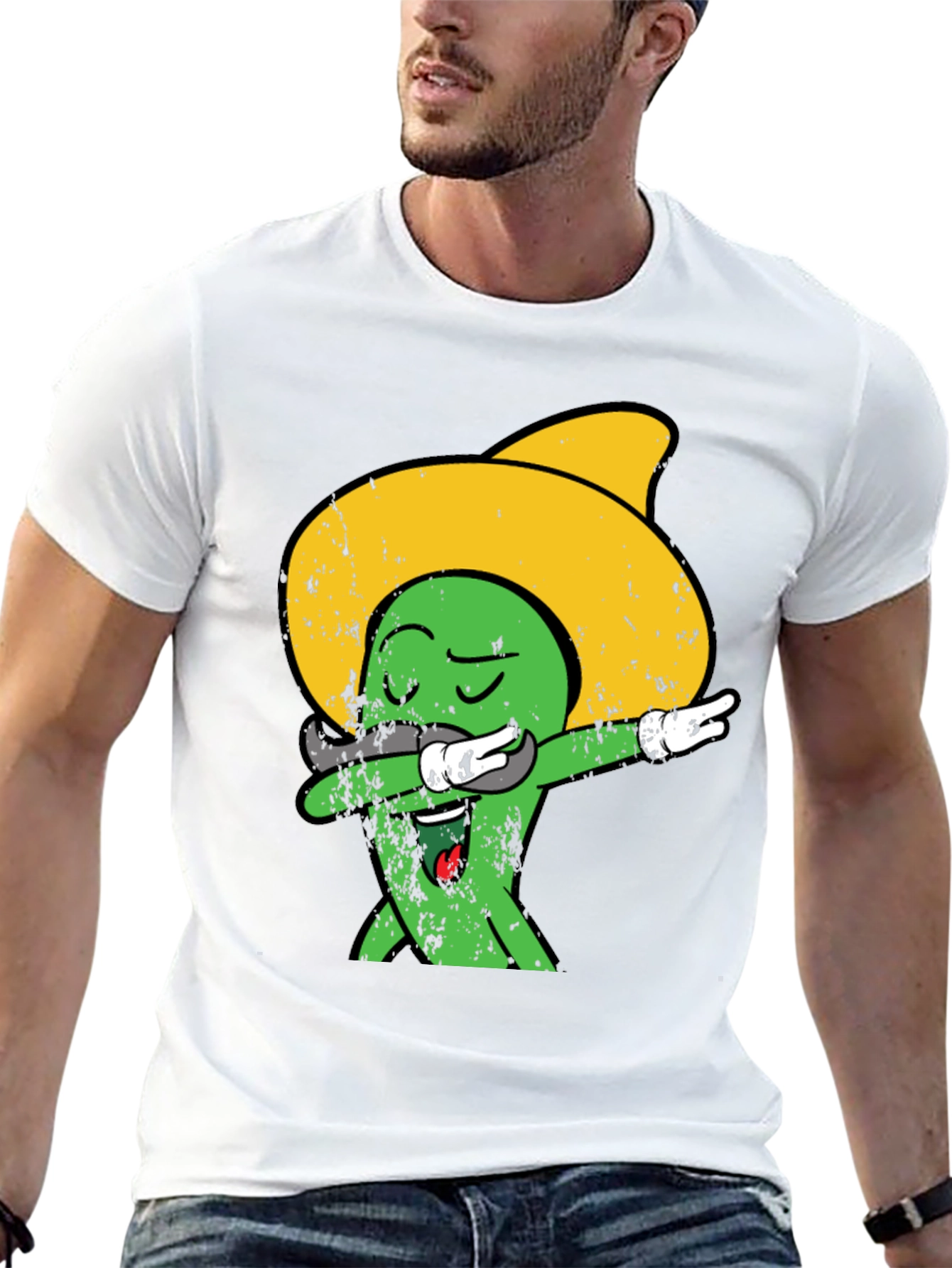 Dabbing Cactus Sombrero Graphic Tee