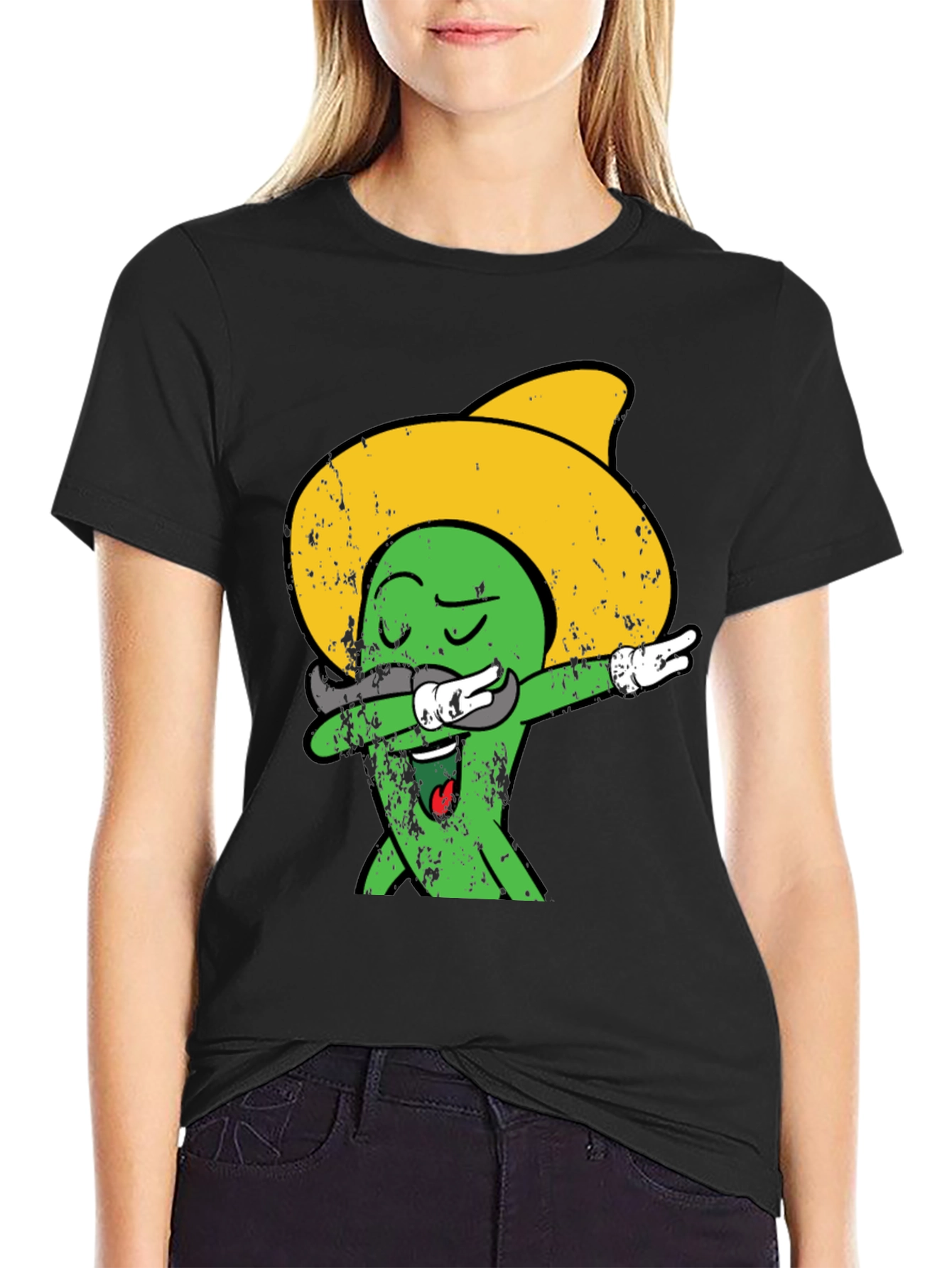 Dabbing Cactus Sombrero Graphic Tee