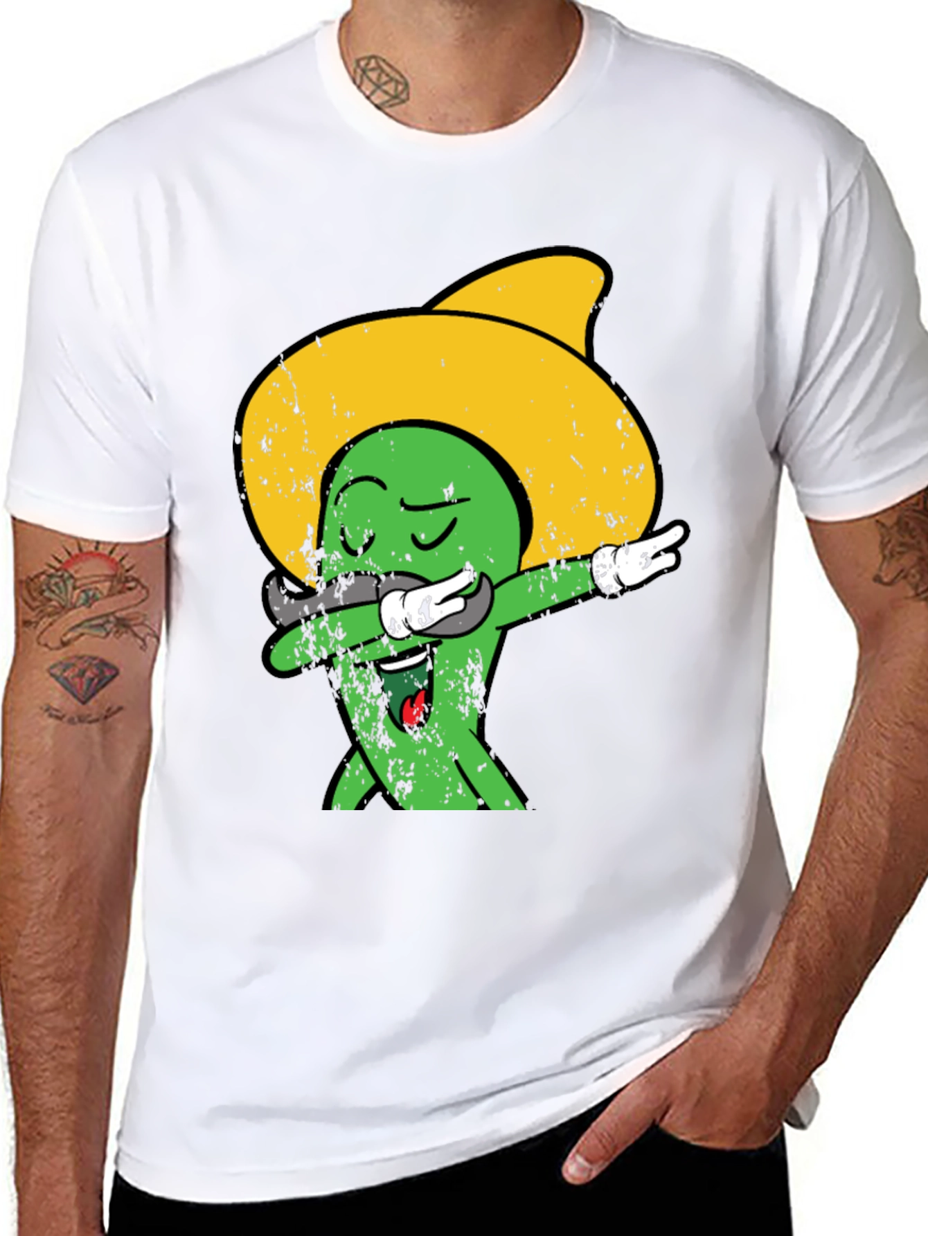 Dabbing Cactus Sombrero Graphic Tee