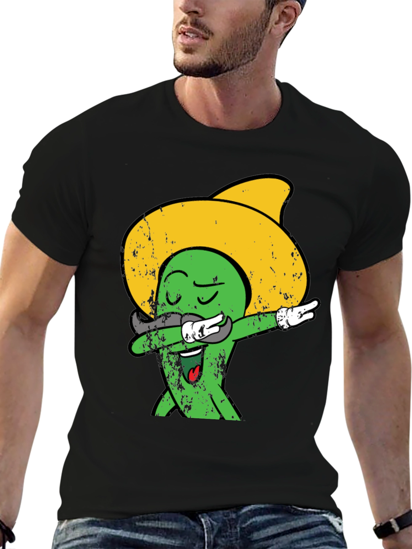 Dabbing Cactus Sombrero Graphic Tee